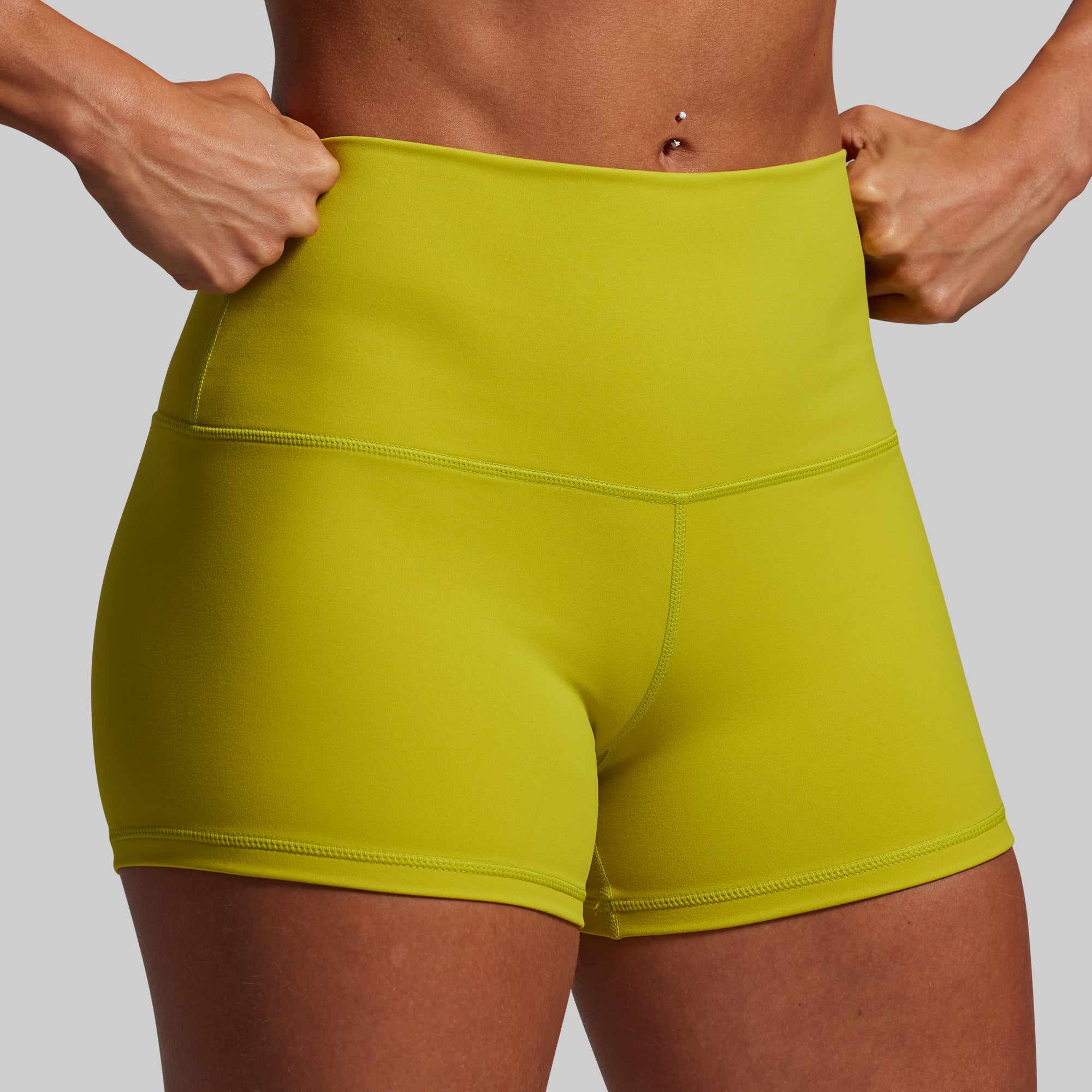 New Heights Booty Short Set - High Waisted Workout Shorts for Women (Citronelle Green) | Gym, Yoga & Running Activewear