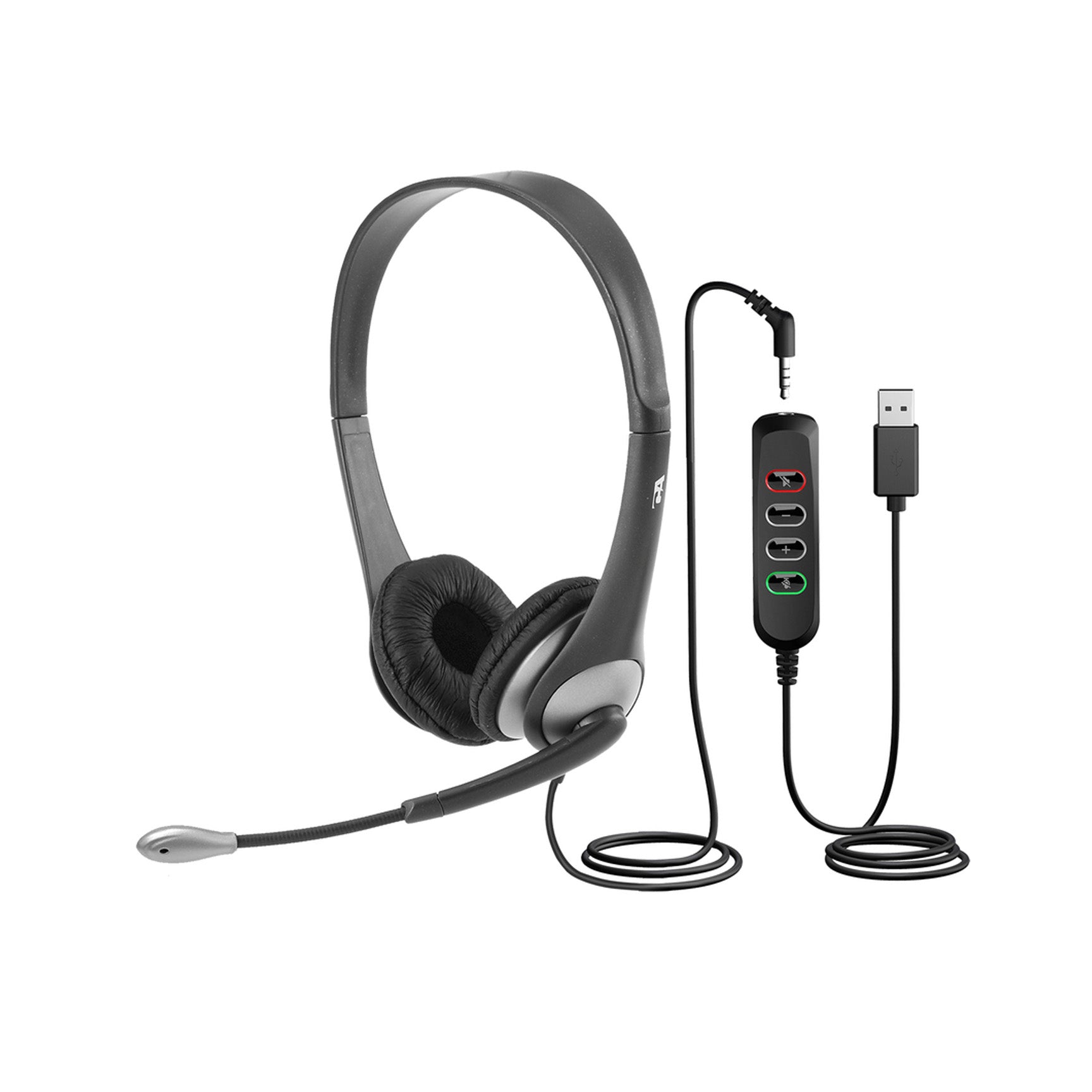 Cyber Acoustics Stereo Gaming Headset with 3.5mm & USB Controller - Noise Cancelling Mic for PC, PS4, Xbox - Perfect for Online Gaming & Video Calls