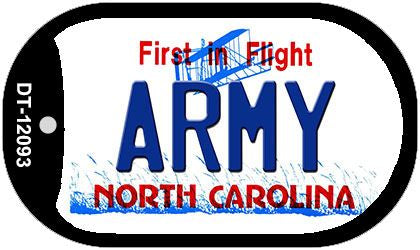 Army North Carolina State Novelty Metal Dog Tag Necklace DT 12093 - Personalized Military Style ID Tag for Men & Women - Perfect for Veterans, Collectors, and Patriotic Gifts