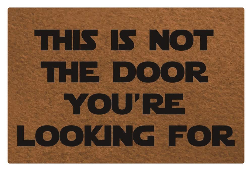 Funny Star Wars Doormat - 'This is Not the Door You're Looking For' - Non-Slip Indoor/Outdoor Entryway Mat for Front Door, Bathroom & Home Decor - Perfect for Sci-Fi Fans & Gift Giving