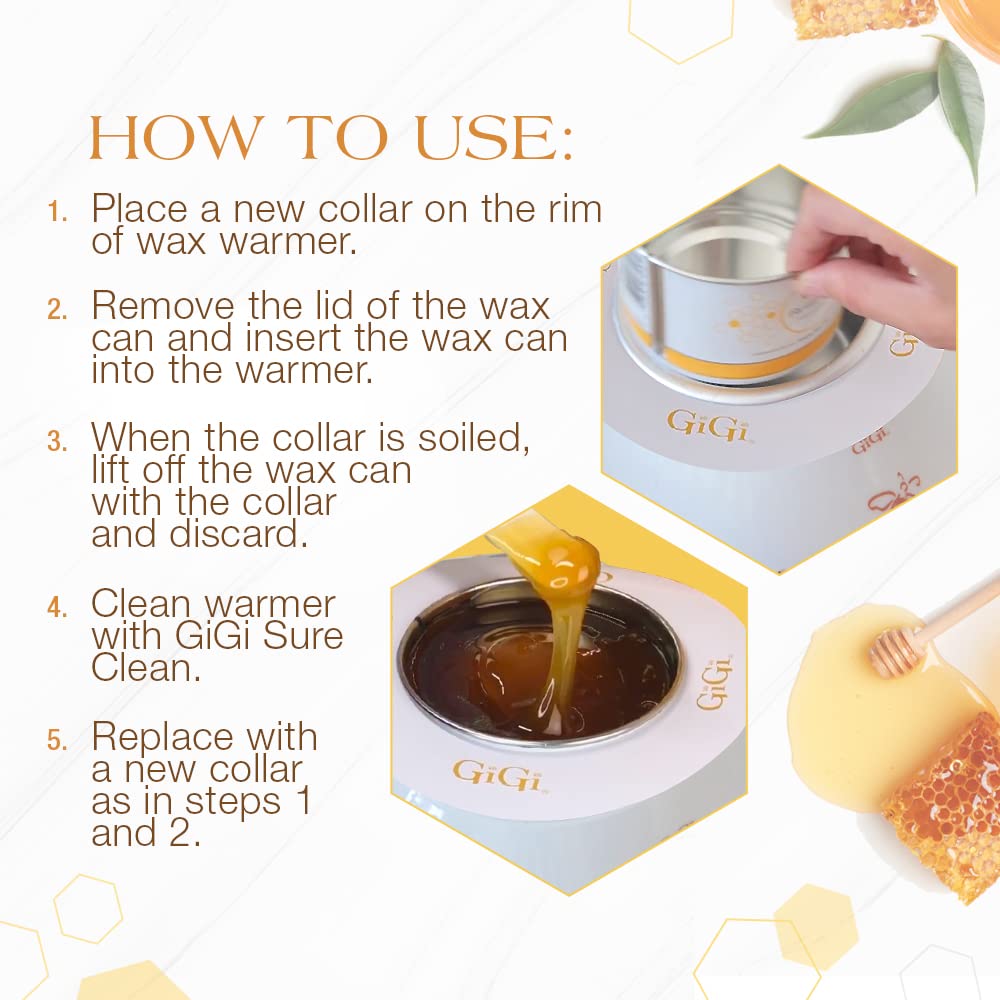 GiGi Clean Collars for 14-Ounce Wax Warmers - 50 Pack | Wax Warmer Replacement Rings | Perfect for Scented Wax Melts & Aromatherapy at Home