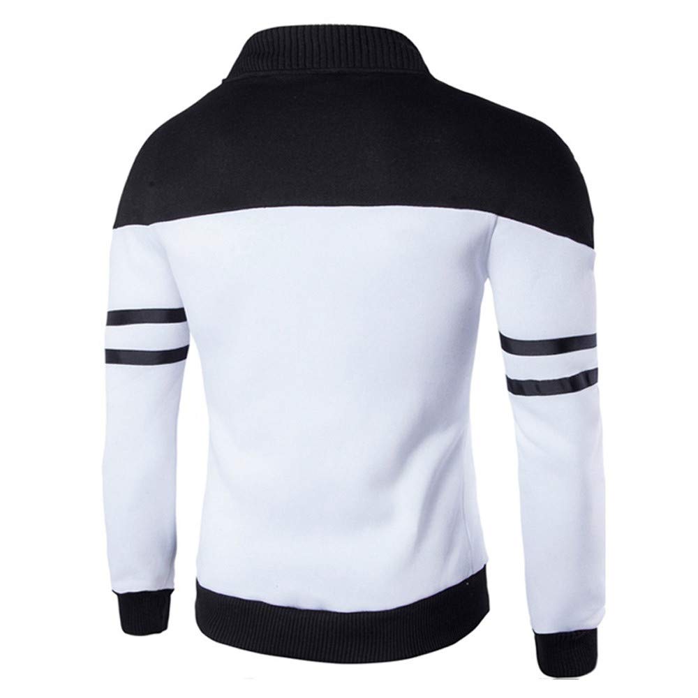 Men's Winter Patchwork Zipper Jacket - Long Sleeve Sportswear Coat for Autumn & Cold Weather - Perfect for Outdoor Activities, Hiking and Casual Wear
