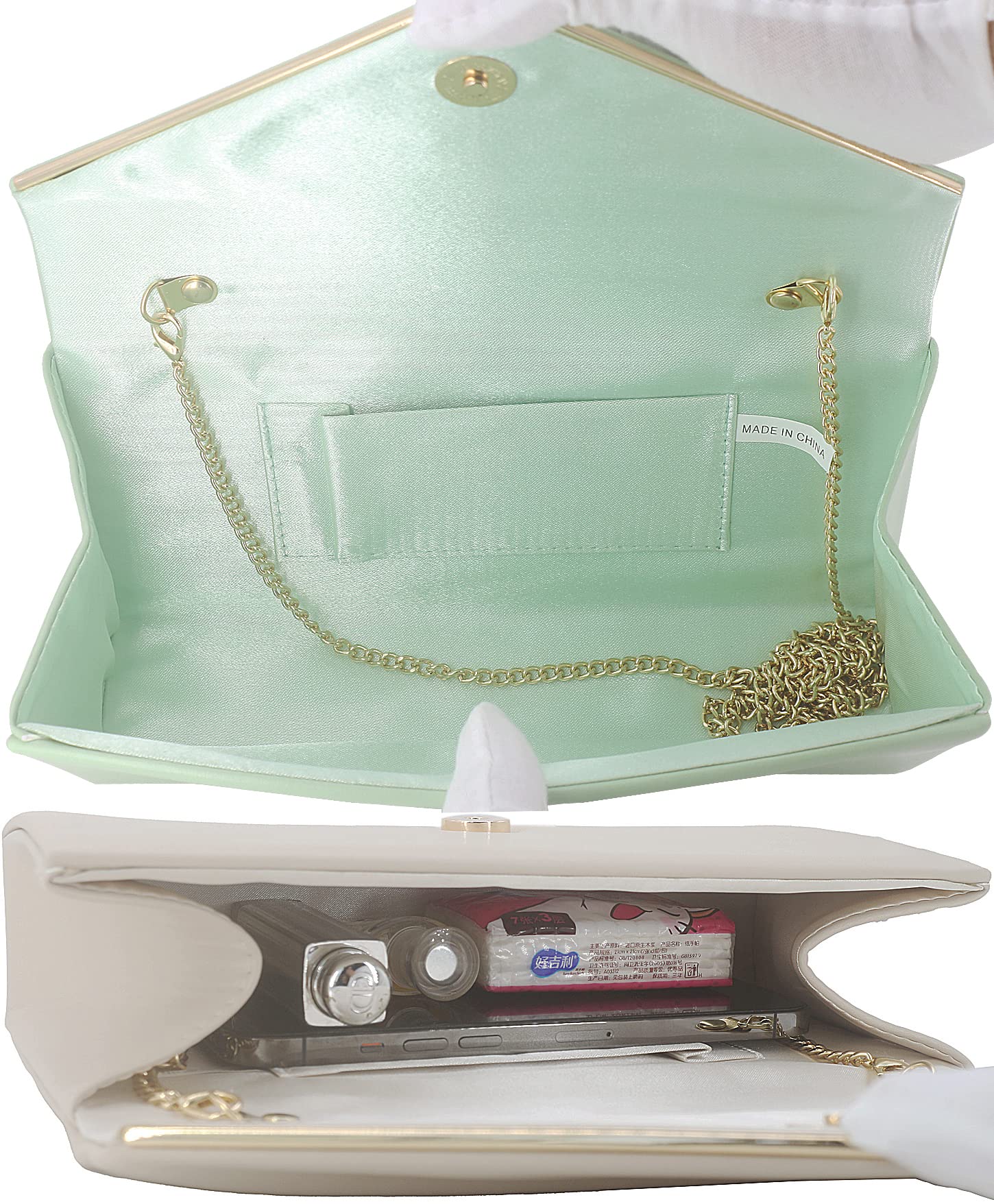 Vegan Leather Envelope Clutch Bag for Women - Elegant Foldover Evening Purse with Wristlet Strap | Perfect for Weddings, Parties & Formal Events