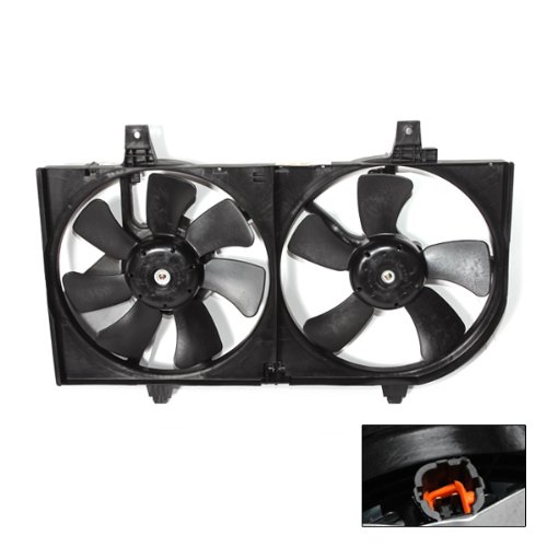 CarPartsDepot Cooling Radiator AC Condenser Dual Fan Assembly Replacement 426-36393 NI3115123 214814Z320 - Compatible with Select Car Models - Perfect for Engine Cooling & AC System Repair