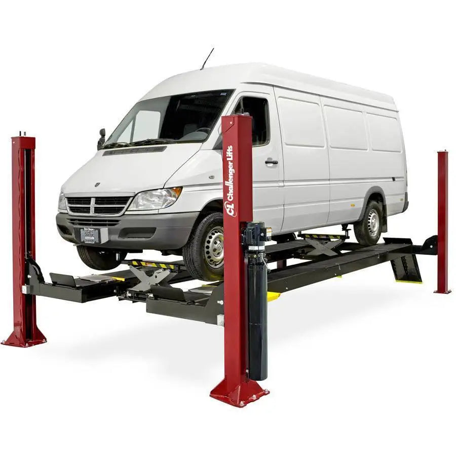 Challenger 4115XFO 4-Post Flat Deck Car Lift - 15,000 lbs Capacity for Auto Repair Shops & Home Garages - Heavy Duty Vehicle Service Equipment