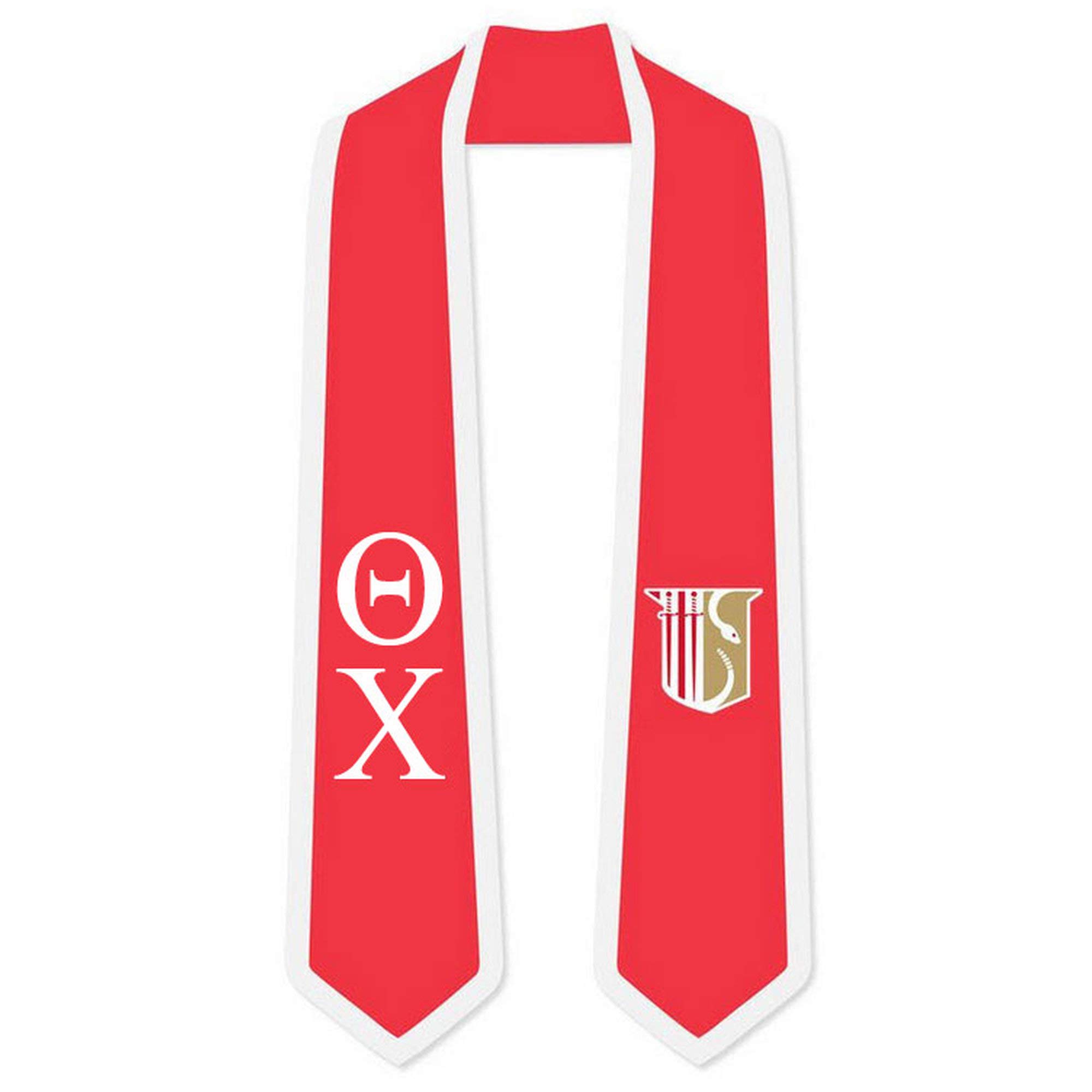 Theta Chi Greek 2-Tone Lettered Graduation Sash Stole - Fraternity Sorority Graduation Accessory for Commencement Ceremonies & Greek Life Events