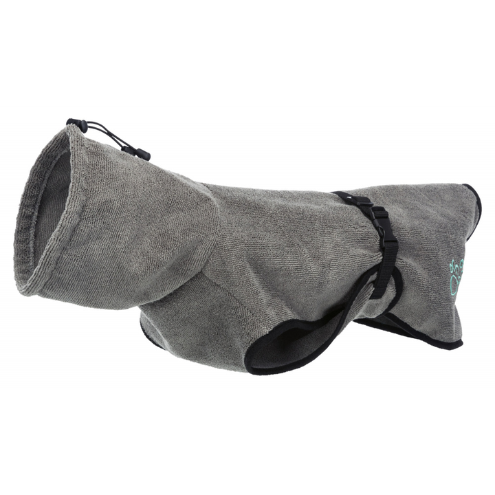 Soft Grey Dog Bathrobe - Cozy Pet Robe for Small & Medium Dogs - Perfect for After Bath, Grooming & Relaxing at Home