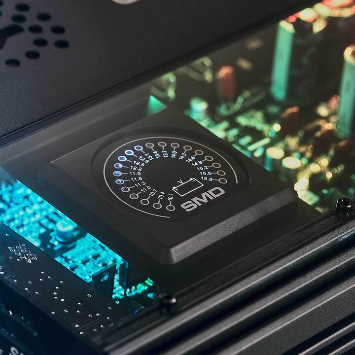 5000W RMS SMD Monoblock Amplifier with VM 1 Voltmeter & Digital LED Lights - 1 Ohm Car Audio Power Amp for Subwoofers | Steve Meade Designs | Perfect for Car Audio Systems & Bass Competitions