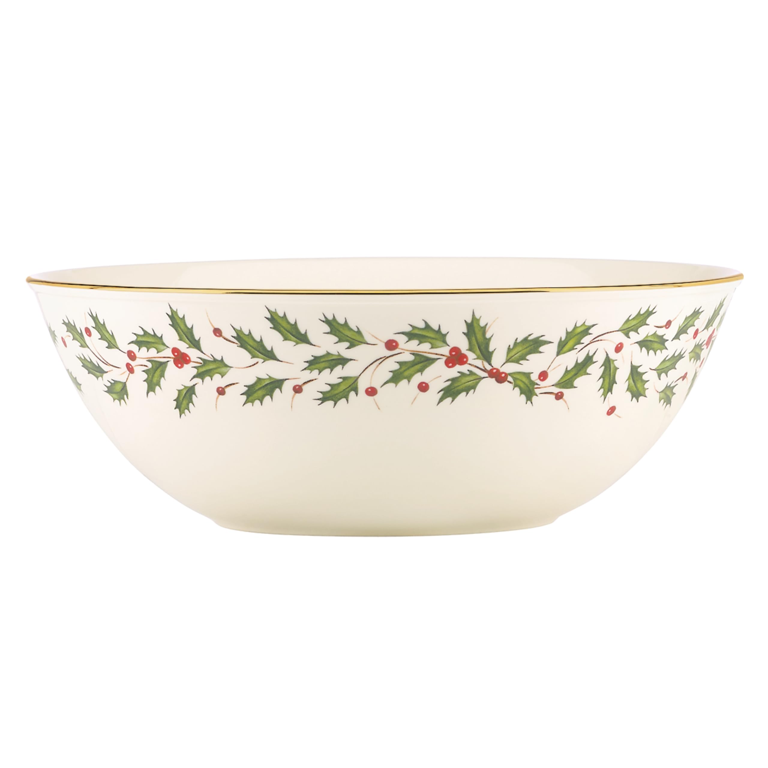 Lenox Holiday Serving Bowl 10.25 Inch - Festive Red and Green Ceramic Christmas Dinnerware - Perfect for Holiday Parties, Buffets & Festive Table Settings