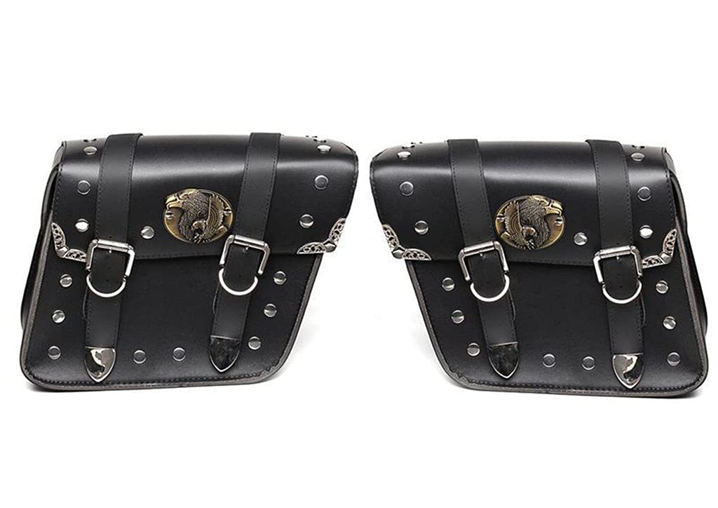 Premium PU Leather Motorcycle Saddle Bags for Men & Women - Waterproof Left & Right Side Tool Kits, Travel Luggage & Tail Storage - Perfect for Harley, Cruiser & Touring Bikes - Road Trips & Daily Commutes