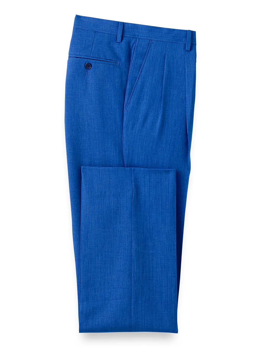 Royal Blue Pleated Travel Pants for Women - Lightweight Wrinkle-Free Comfortable Walking Pants for Travel, Work & Casual Wear