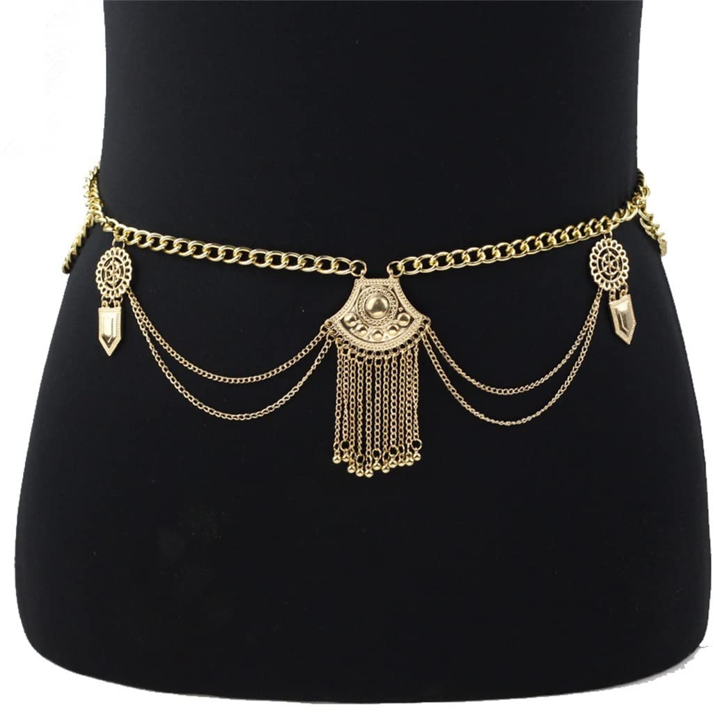 Sexy Gold Waist Chain Belt for Women - Vintage Coin Belly Chain - Trendy Festival & Beach Accessories - Perfect for Music Festivals, Beach Parties, and Boho Outfits (Golden)