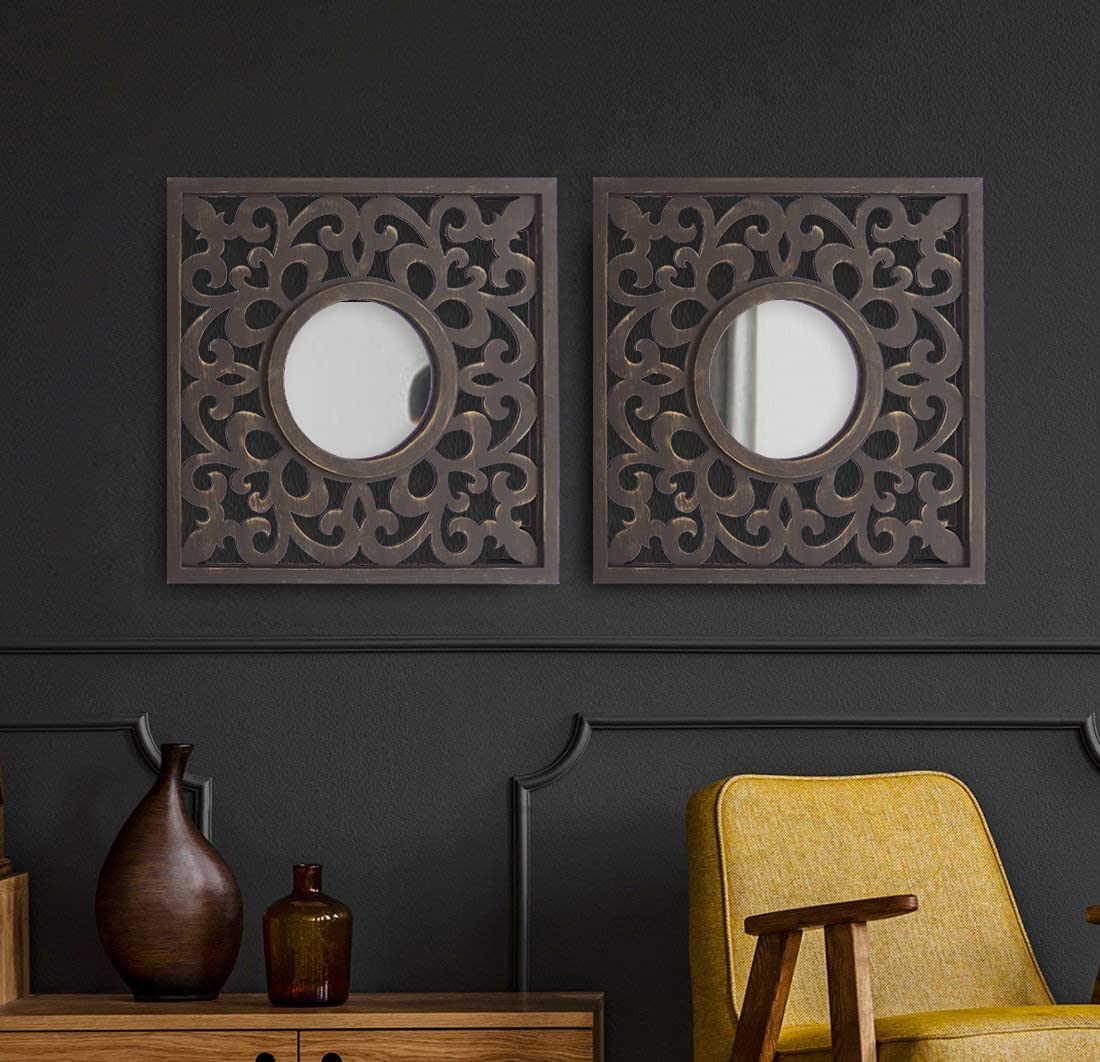 Teton Home WD-129 Full Length Wall Mirror - 36x60 Inches, Black Framed Mirror for Bedroom, Living Room, Entryway & Dressing Room - Modern Home Decor & Functional Mirror for Daily Use