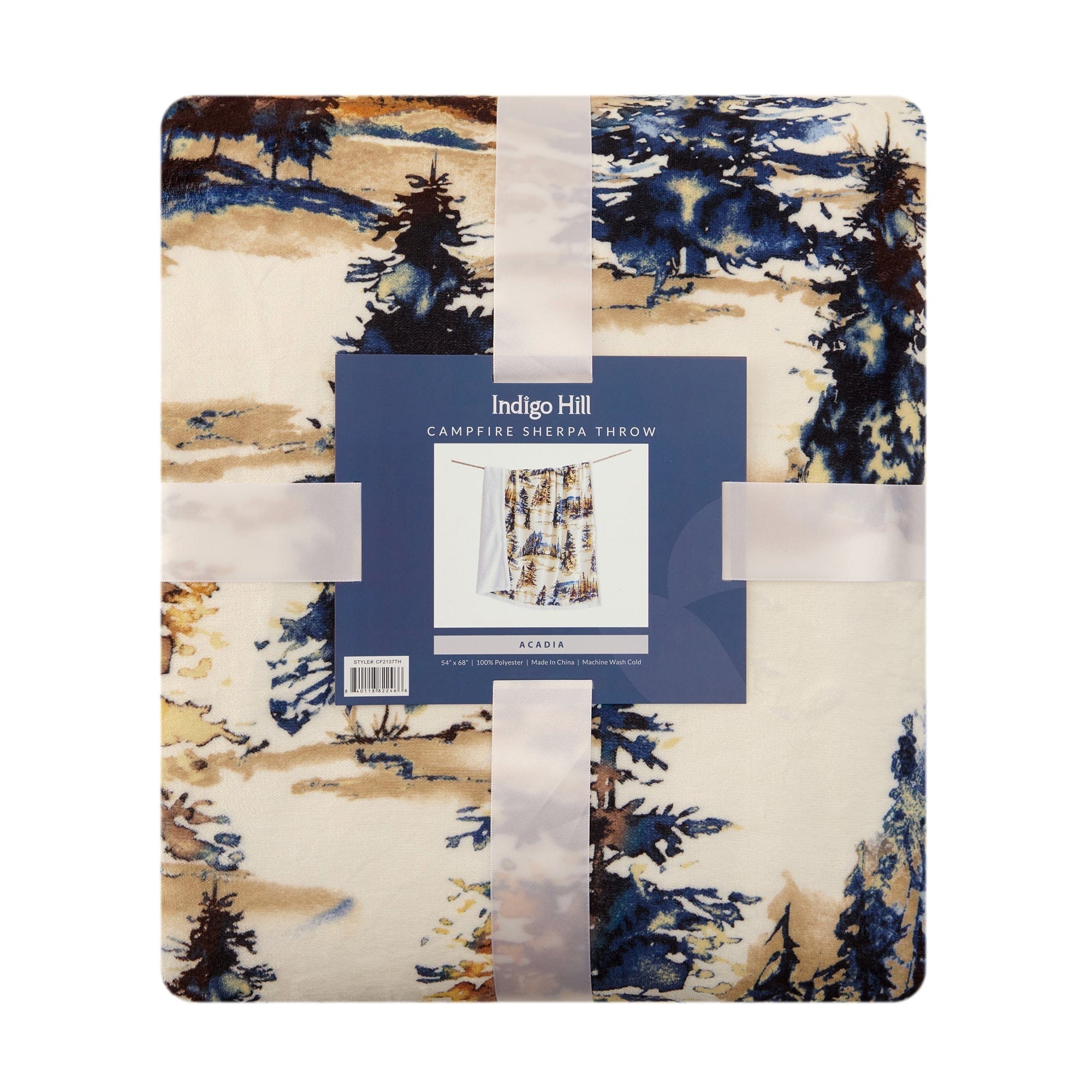 Acadia Campfire Sherpa Throw Blanket - Ultra Soft & Warm Fleece for Indoor & Outdoor Use - Perfect for Camping, Picnics, and Cozy Home Decor