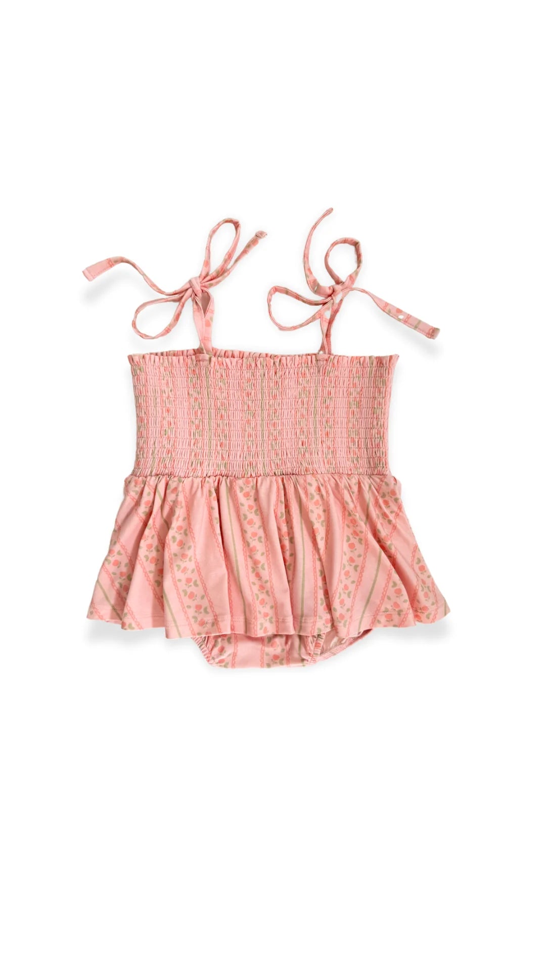 Victoria Smocked Bubble Romper for Baby Girls - Soft Cotton Summer Outfit with Ruffles - Perfect for Playdates, Beach Trips & Photo Shoots