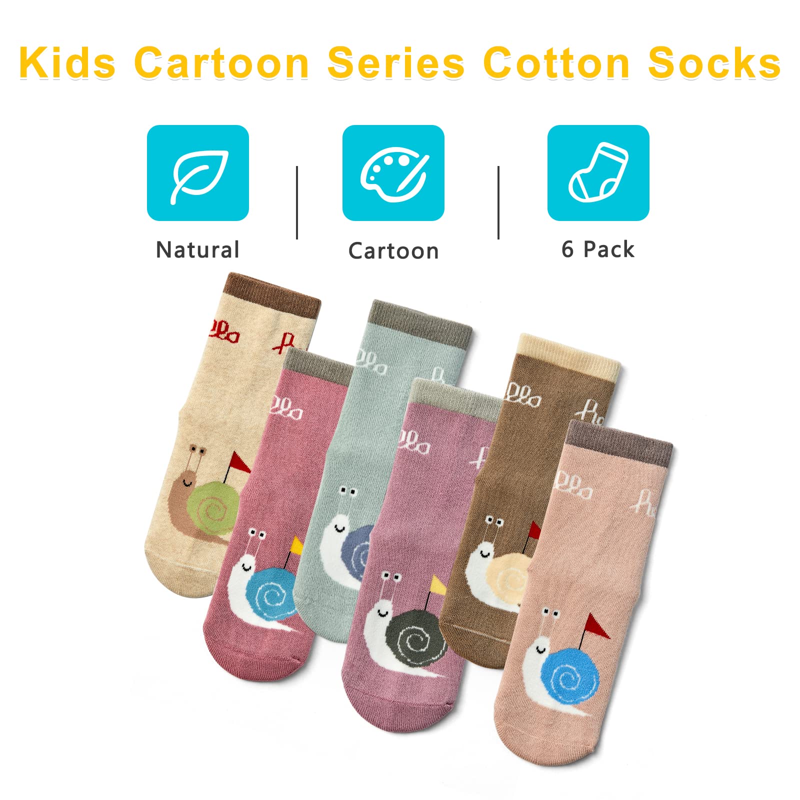 Boys Winter Socks 6-Pack - Warm Thermal Crew Socks for Kids - Outdoor & School