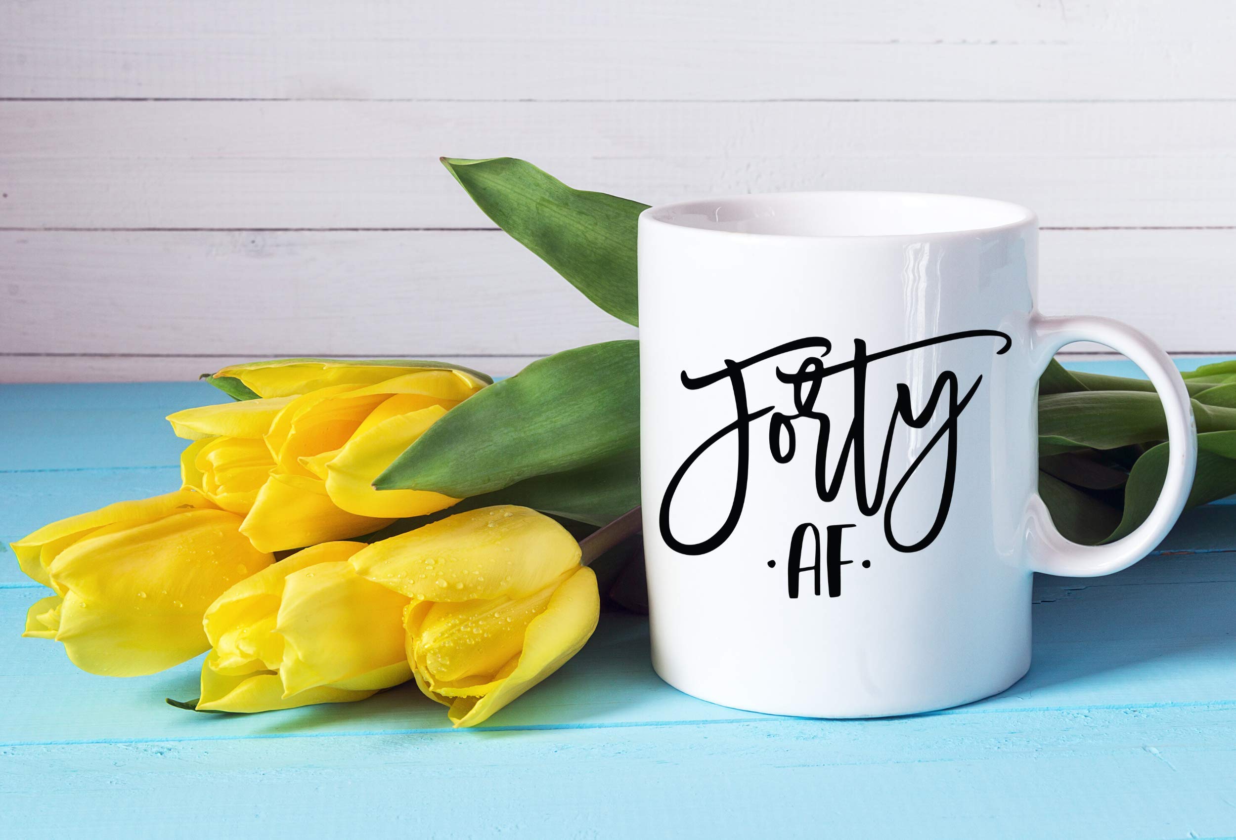 Funny 40th Birthday Coffee Mug - Forty AF Coffee Cup Gift for Women, Sister, Mom, Grandma, Best Friend - Perfect for Birthday Celebrations & Morning Coffee Moments