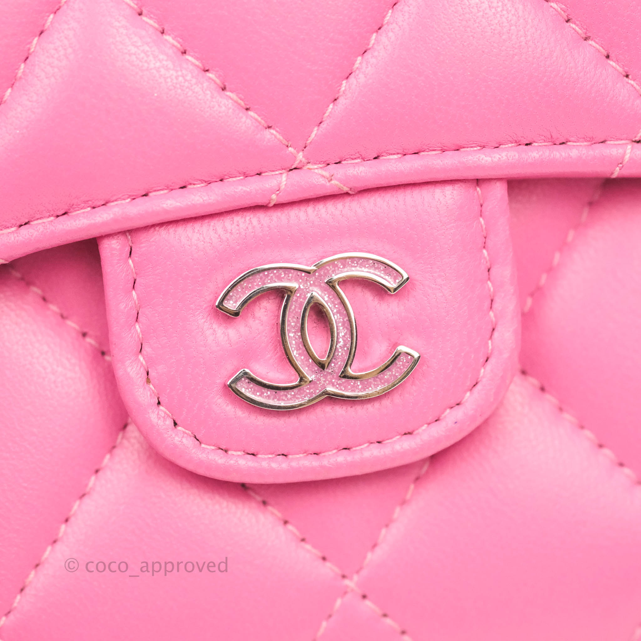 Chanel Classic Flap Wallet in Pink Lambskin Leather with Silver Hardware - Luxury Women's Wallet for Everyday Use & Special Occasions