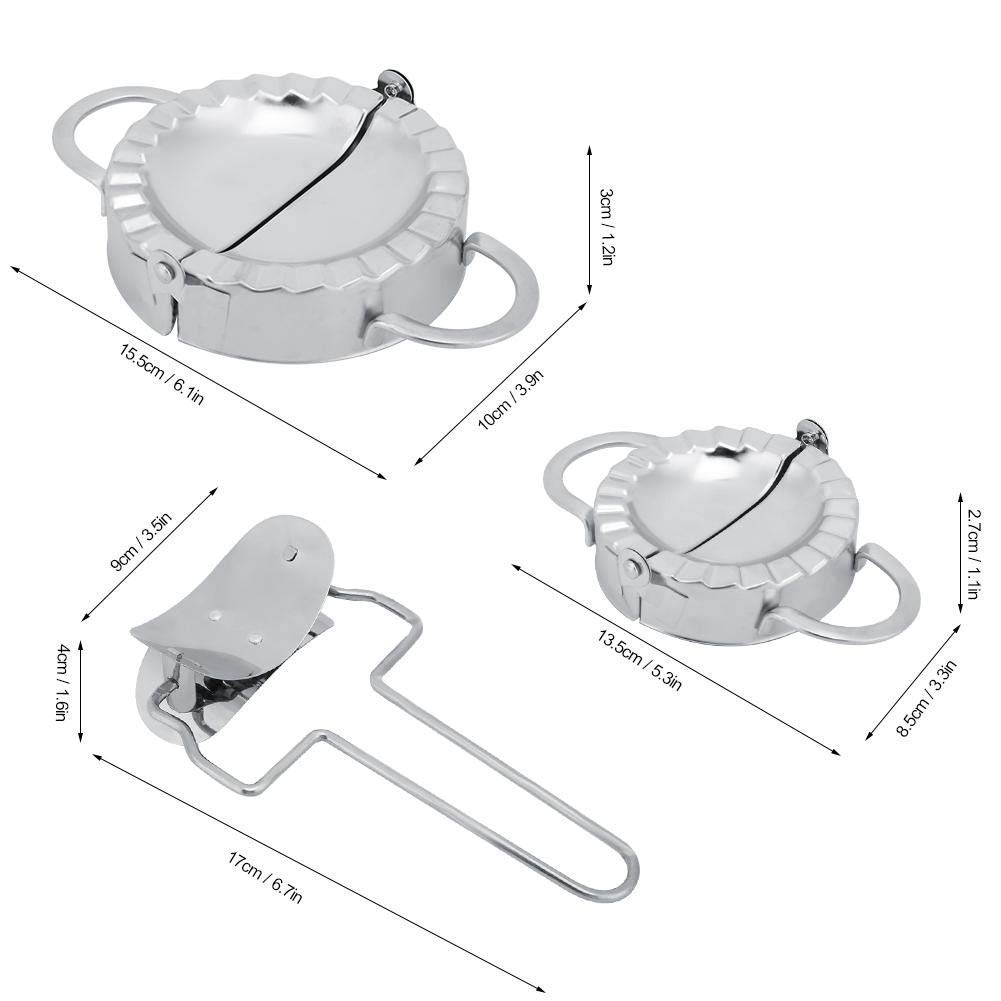 Fdit 3-Piece Stainless Steel Dumpling Maker Set - Manual Dumpling Wrapper Press & Cutter for Homemade Dumplings - Durable Kitchen Gadget for Asian Cooking, Family Meals & Holiday Food Prep