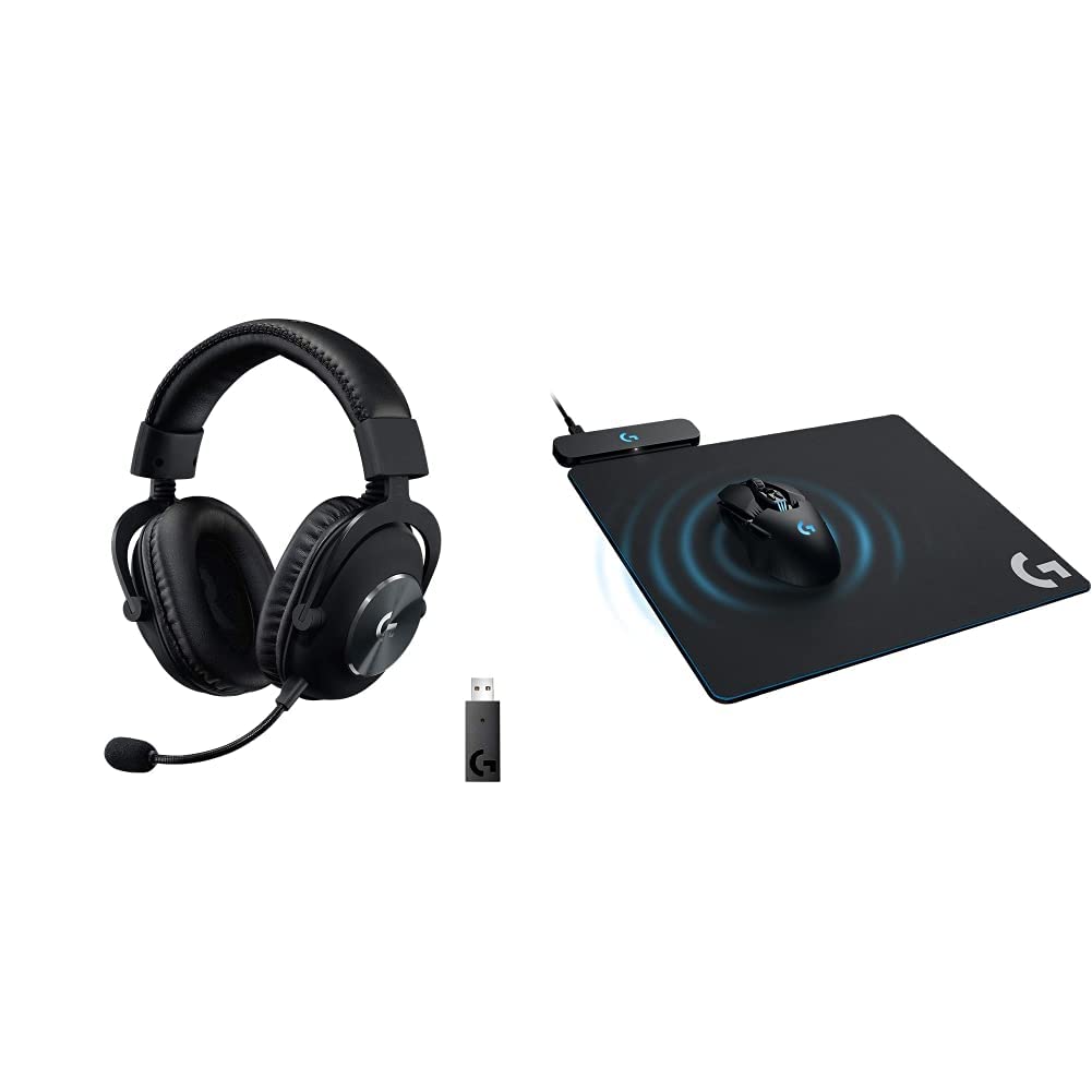 Logitech G PRO X Wireless Lightspeed Gaming Headset with Powerplay Wireless Charging System - Compatible with G502/G703/G903/PRO Wireless Gaming Mice (Black) - Perfect for Esports, Streaming & PC Gaming