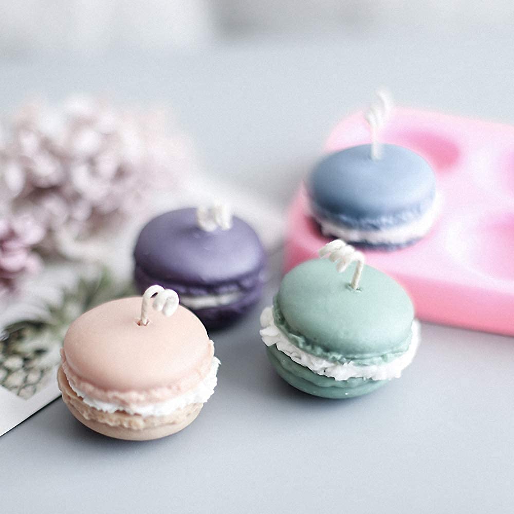 6-Cavity 3D Macaron Silicone Mold for Baking - DIY Fondant, Chocolate, Candy, Soap, Bath Bomb & Cupcake Decorations - Perfect for Desserts, Party Treats & Cake Toppers