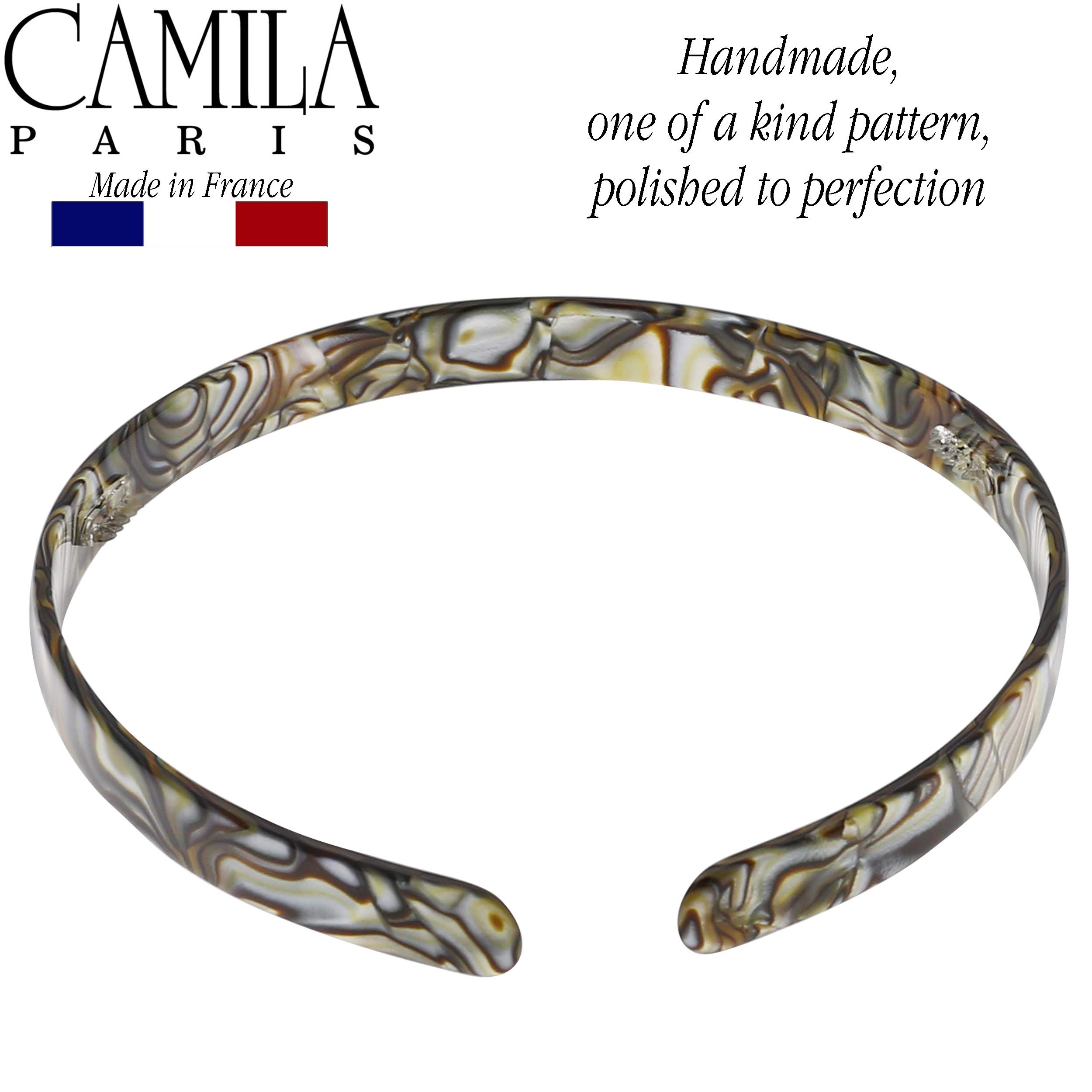 Camila Paris CP2005 French Headband for Women - Handmade Onyx Hair Band with Strong Hold Grip | Lightweight, Flexible & Non-Slip | Durable Styling Hair Accessories for Girls & Women | Made in France | Perfect for Workouts, Weddings & Everyday Wear