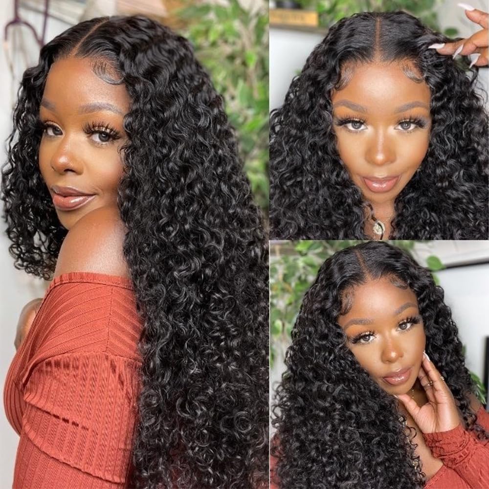 13x6 HD Lace Front Wig Human Hair - Brazilian Remy Curly Wig with Pre-Plucked Hairline & Baby Hair for Black Women | 22 Inch 150% Density | Perfect for Daily Wear, Parties & Special Occasions