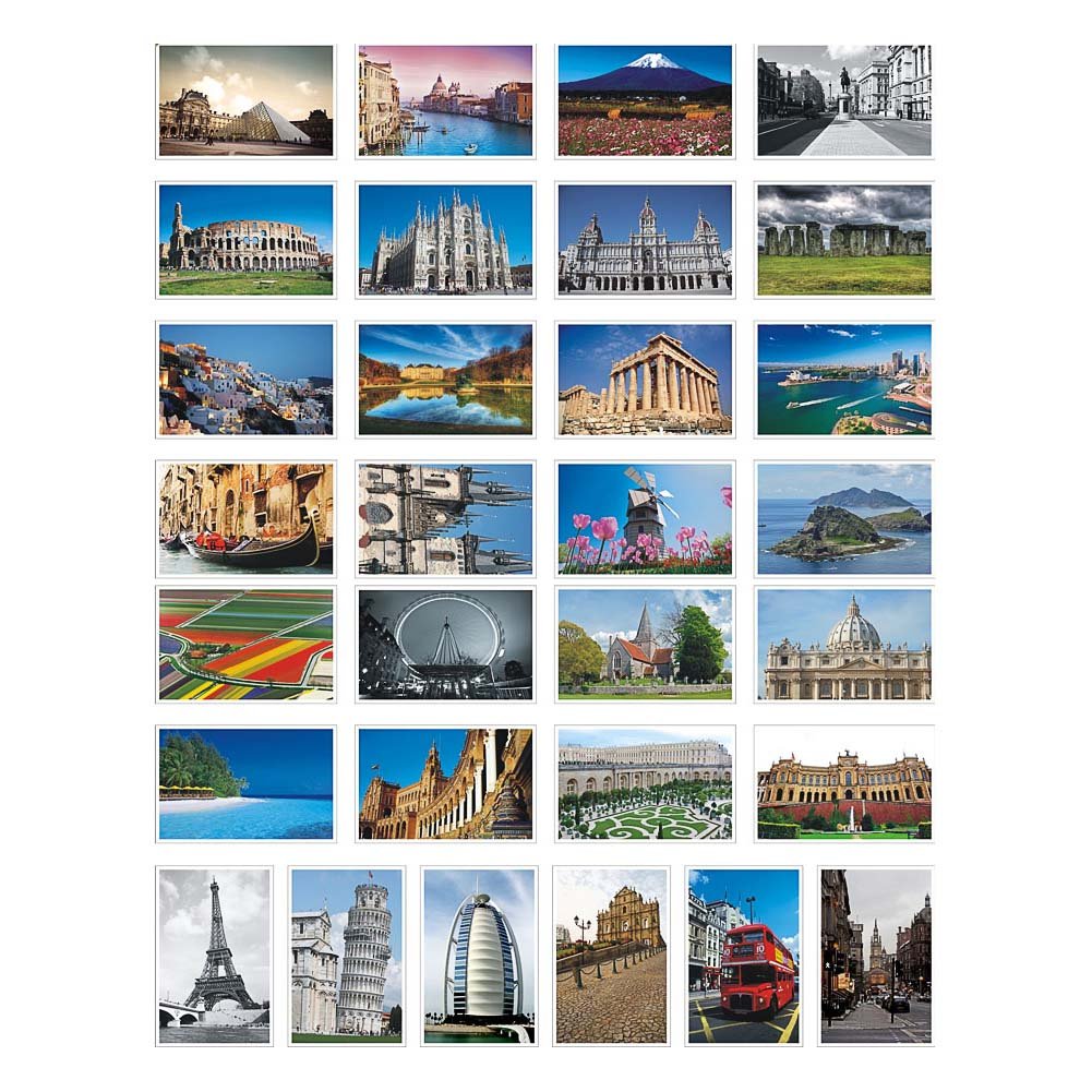30 Pcs Artistic Travel Postcards - World Landmarks Scenic Photo Souvenirs, Perfect for Collectors, Travelers & Gift Giving | Ideal for Scrapbooking, Home Decor & Greeting Cards