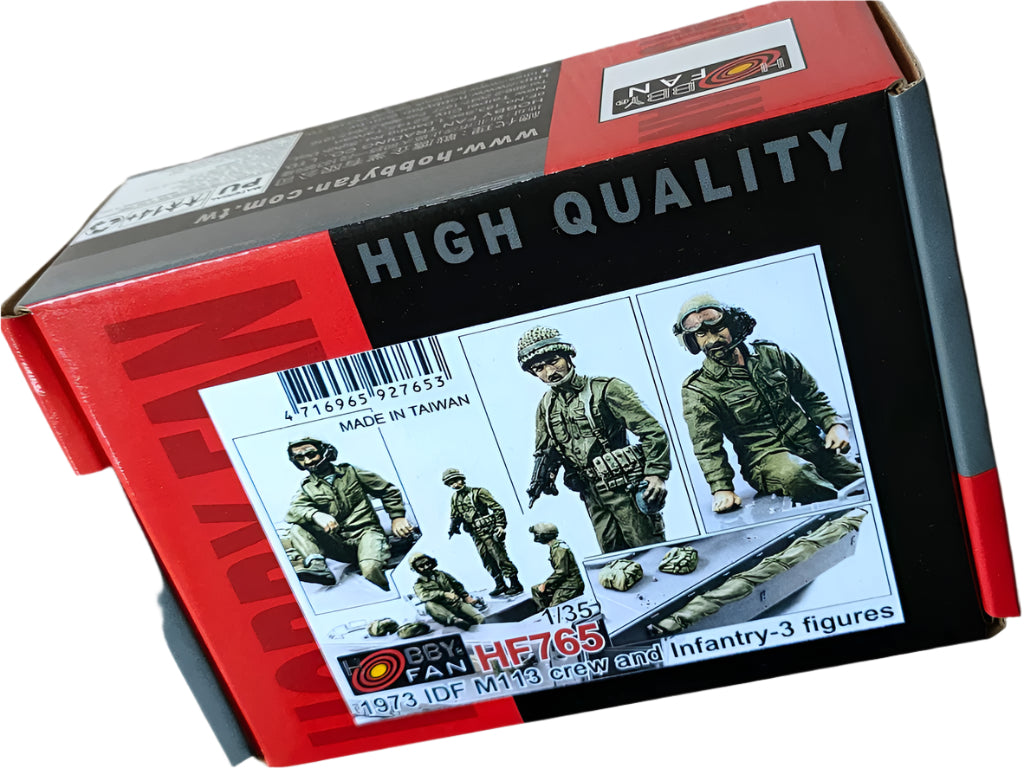 AFV HF765 1/35 Scale 1973 IDF M113 Crew & Infantry Model Kit - 3 Highly Detailed Figures with Accessories - Perfect for Military Dioramas, Wargaming, and Collectors