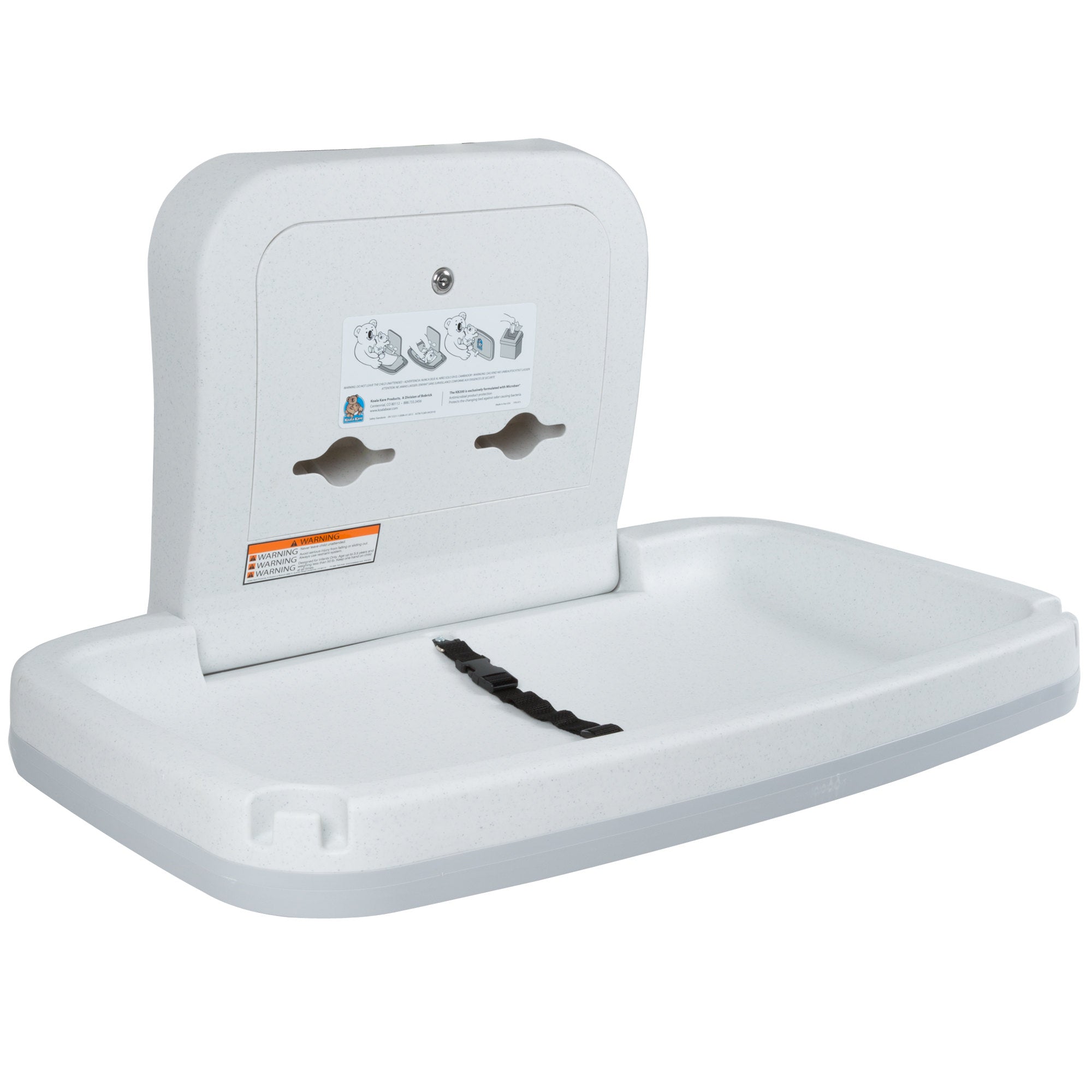 Koala KB200 Wall-Mounted Baby Changing Station with Polypropylene Surface - Safe & Durable Diaper Changing Table for Nursery, Daycare & Public Restrooms