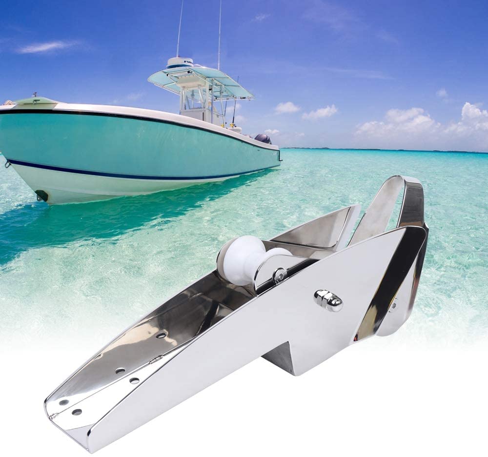 AKaSping 316 Stainless Steel Heavy Duty Boat Anchor Roller - Self-Launching Bow Roller with Pivoting Head & Inner Roller for 16.5-33LB Anchors | Perfect for Sailboats, Yachts & Fishing Boats