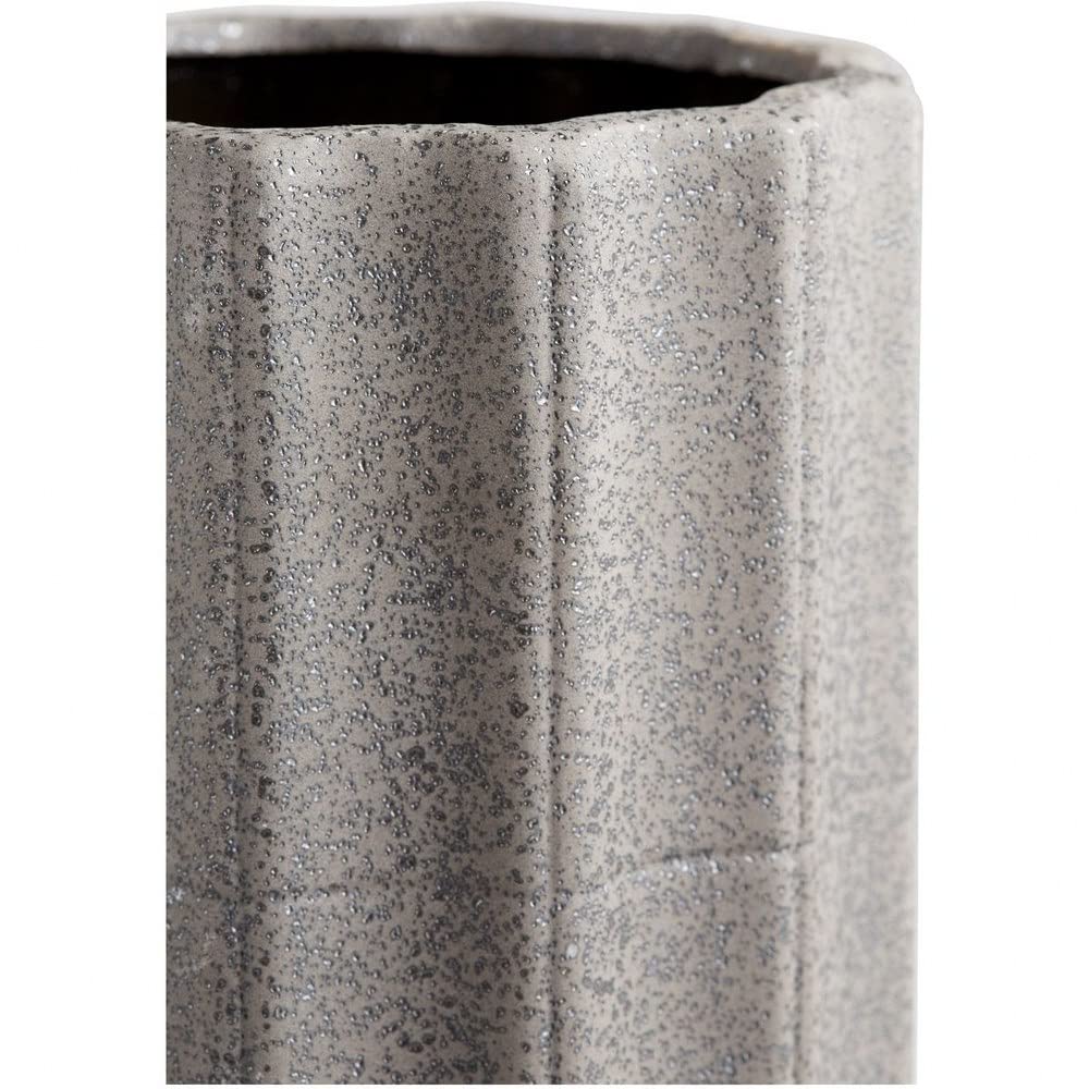 Brutalist Style Large Ceramic Vase - 16.5 Inches Tall, 6.5 Inches Wide - Modern Home Decor for Living Room, Dining Table & Office Centerpiece