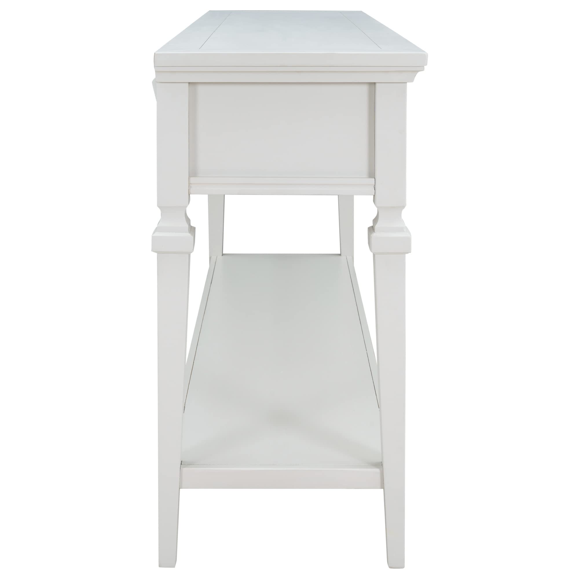 Merax Classic Retro Style Wood Sofa Table Console Table - 3 Drawers & Open Shelf Entryway Table for Living Room, Hallway, Dining Room - Easy Assembly Antique White - Perfect for Home Decor, Small Space Furniture & Entryway Organization
