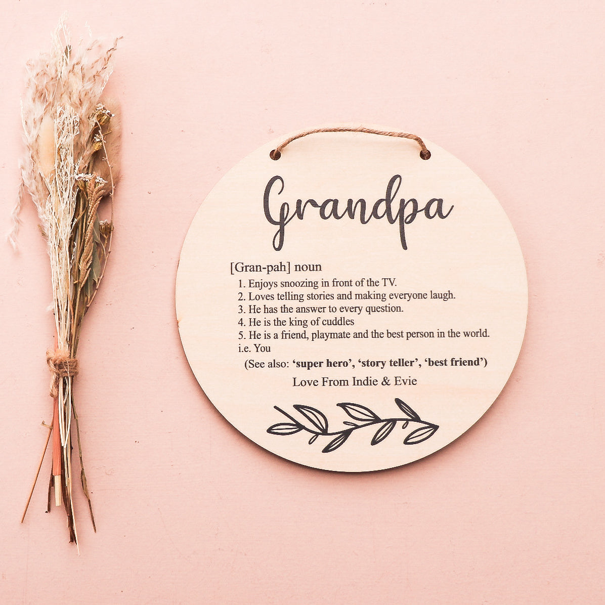 Personalized Father's Day Grandfather Plaque - Custom UV Printed Wooden Keepsake Gift for Dad, Grandpa - Perfect for Home Office, Mantel Decor & Special Occasions