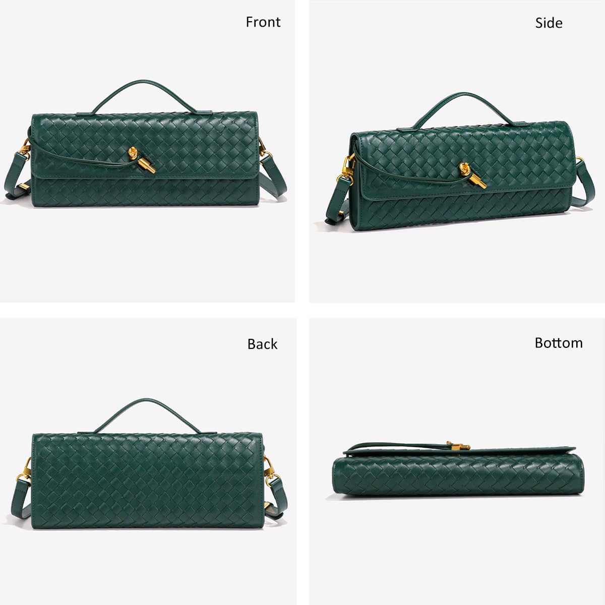 Stylish Vegan Leather Crossbody Bag for Women - Casual Evening Woven Shoulder Handbag & Clutch Purse | Perfect for Date Nights, Parties & Daily Use