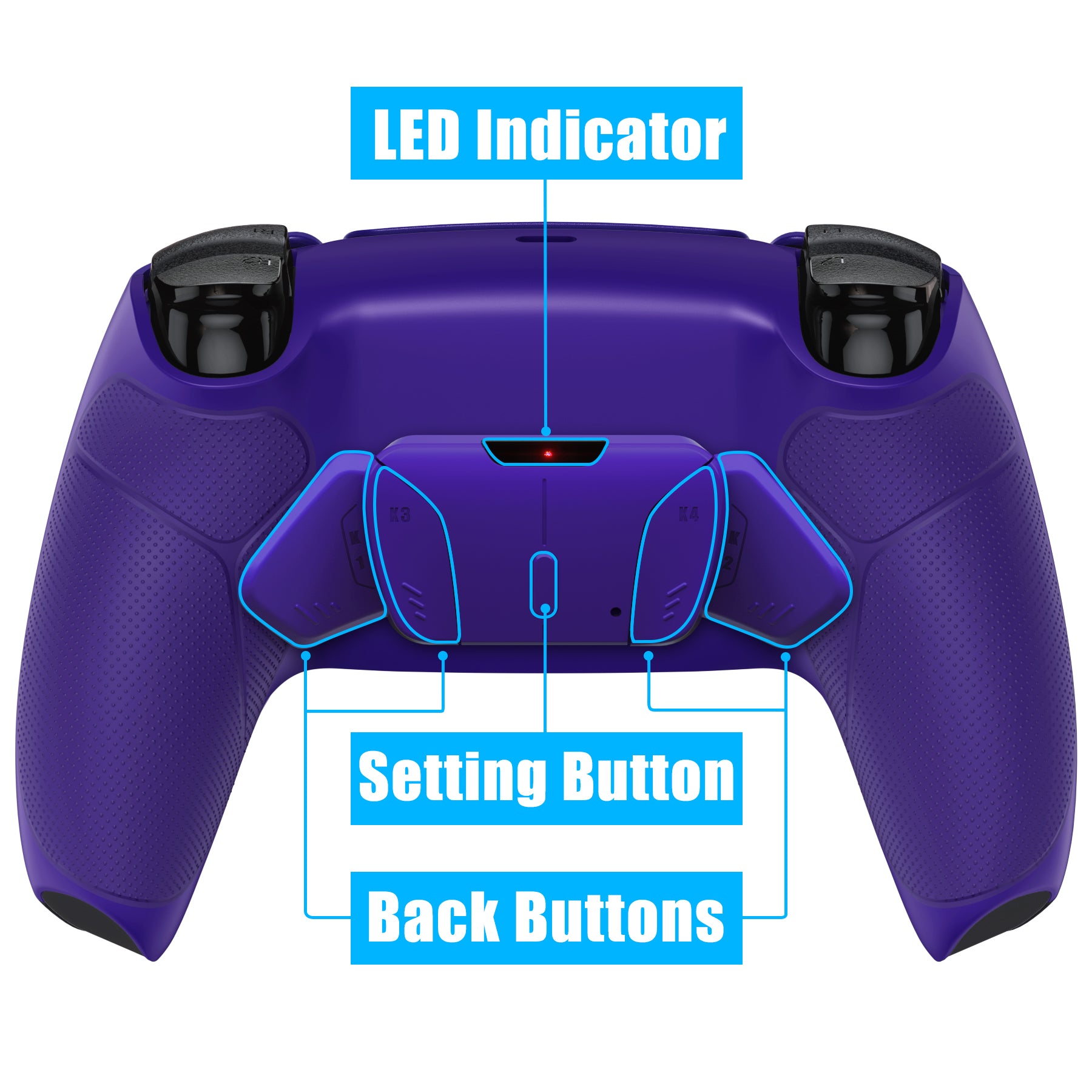 eXtremeRate Remappable RISE4 V3 Remap Kit for PS5 Controller BDM 030/040/050 - Rubberized Galactic Purple | Customizable Back Buttons for Gaming | Perfect for FPS, RPG & Competitive Play