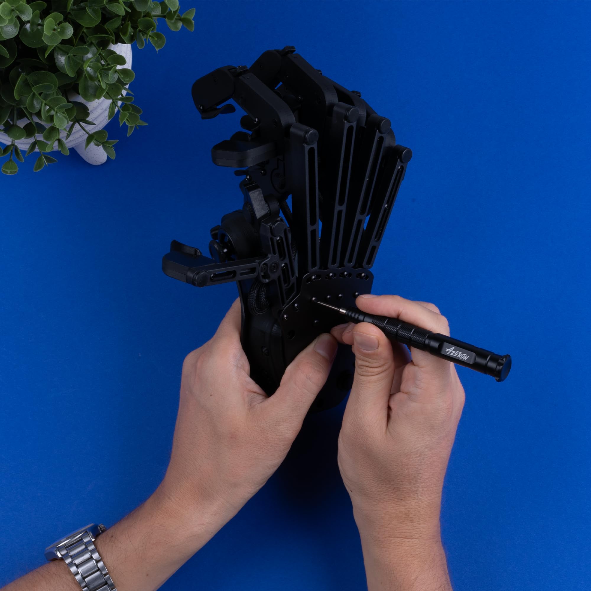 Azeron Cyborg Programmable One-Handed Gaming Keypad for PC - Ergonomic Analog Thumbstick & 29 Programmable Buttons - 3D Printed Right-Handed Keyboard - Perfect for FPS, MMO, MOBA and Esports Gaming