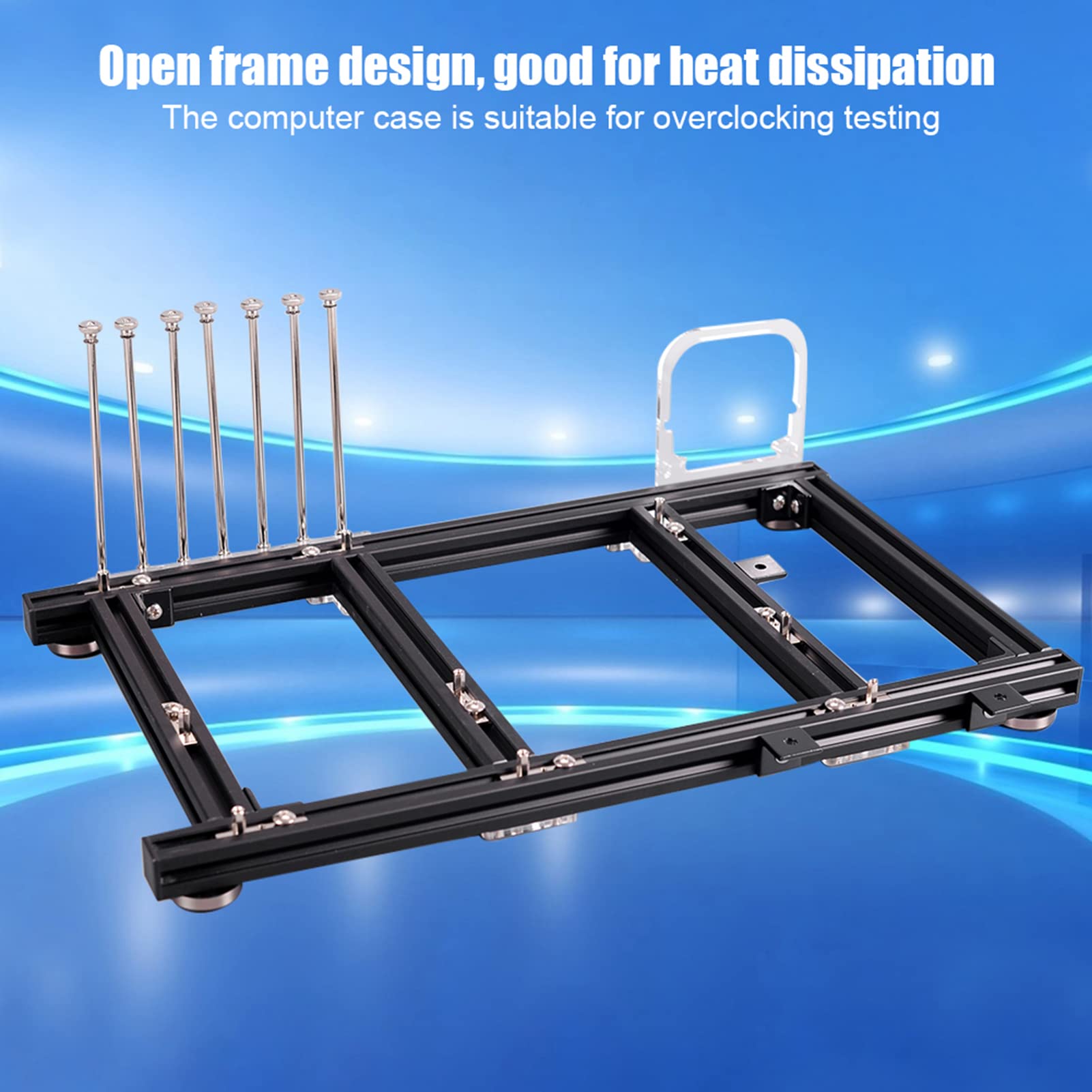 Aluminum Alloy Open Frame ATX PC Case - DIY Computer Test Bench for Overclocking | Supports ATX/MATX Motherboards | Perfect for Gaming Rigs & Hardware Testing
