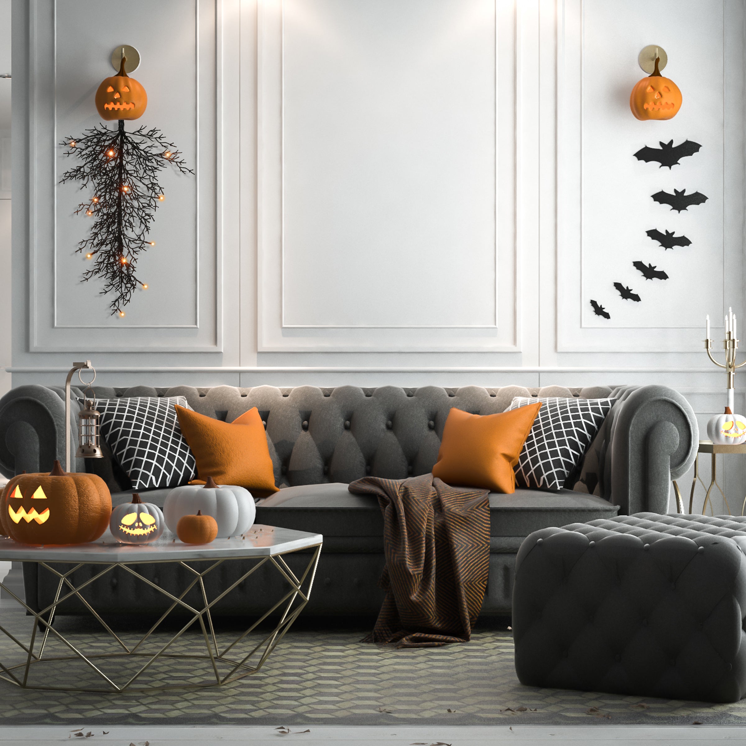 28 Inch Halloween LED Pre-Lit Teardrop Decoration - Indoor/Outdoor Hanging Ornament for Porch, Yard, and Party Decorations