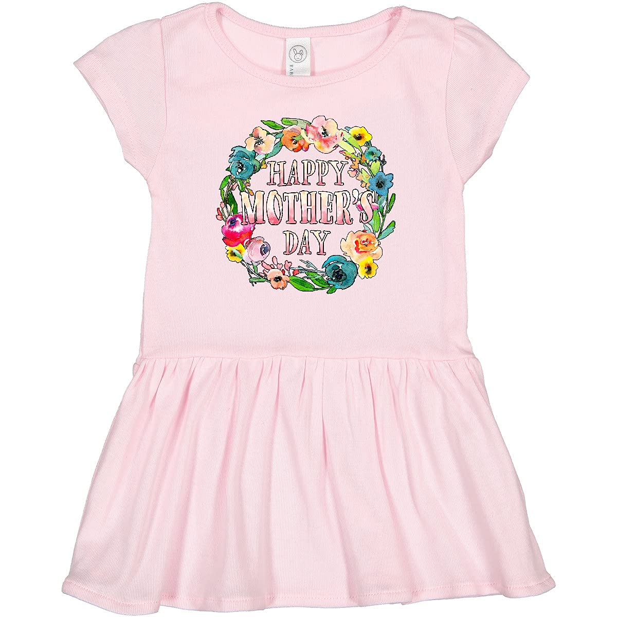 Inktastic Happy Mother's Day Floral Print Toddler Dress - Cute Outfit for Girls, Baby Shower, Birthday Party & Family Photos