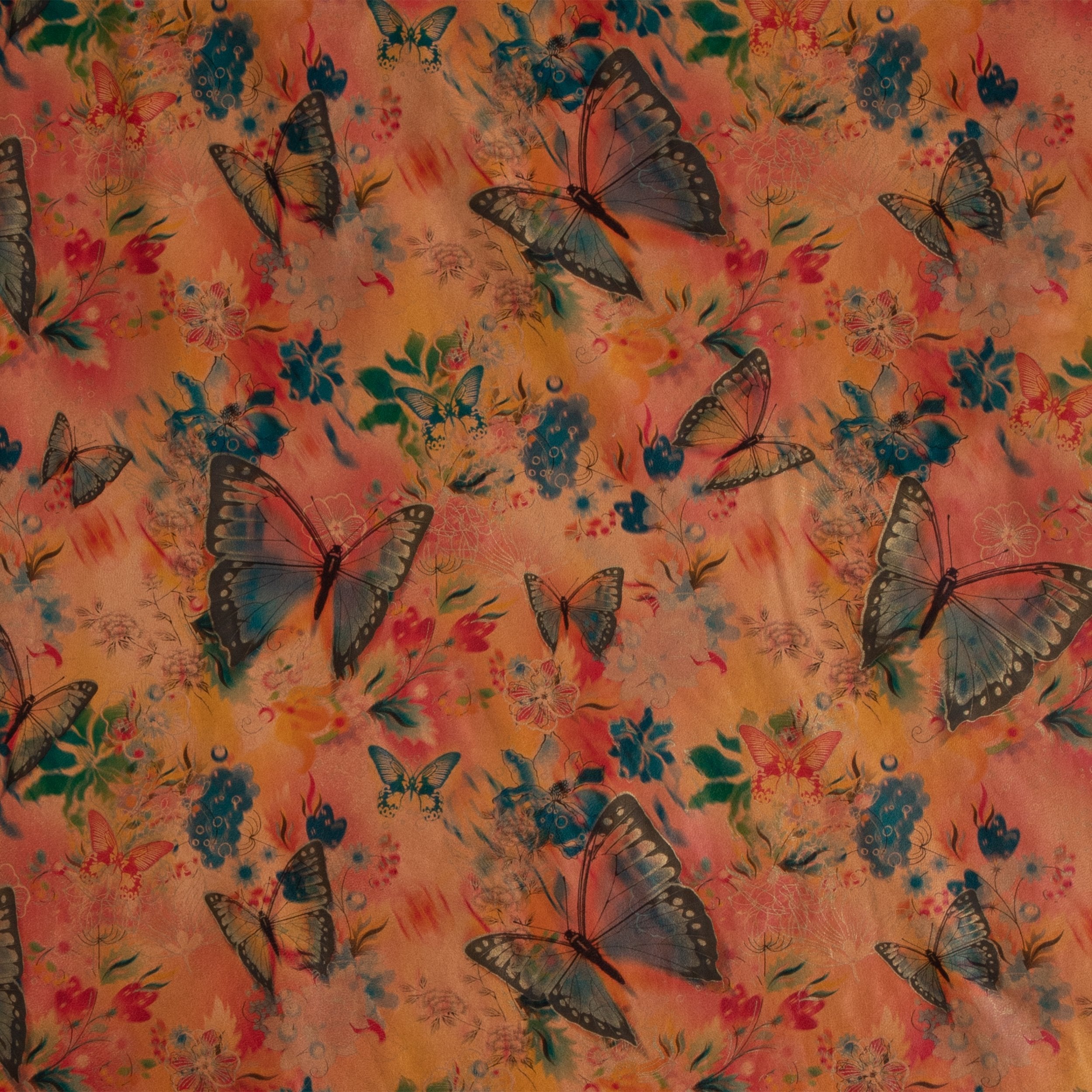 Floral Print Vegetable Tanned Sheepskin Leather - Handmade for Wallets, Bags & Accessories | Perfect for DIY Crafting & Fashion Projects