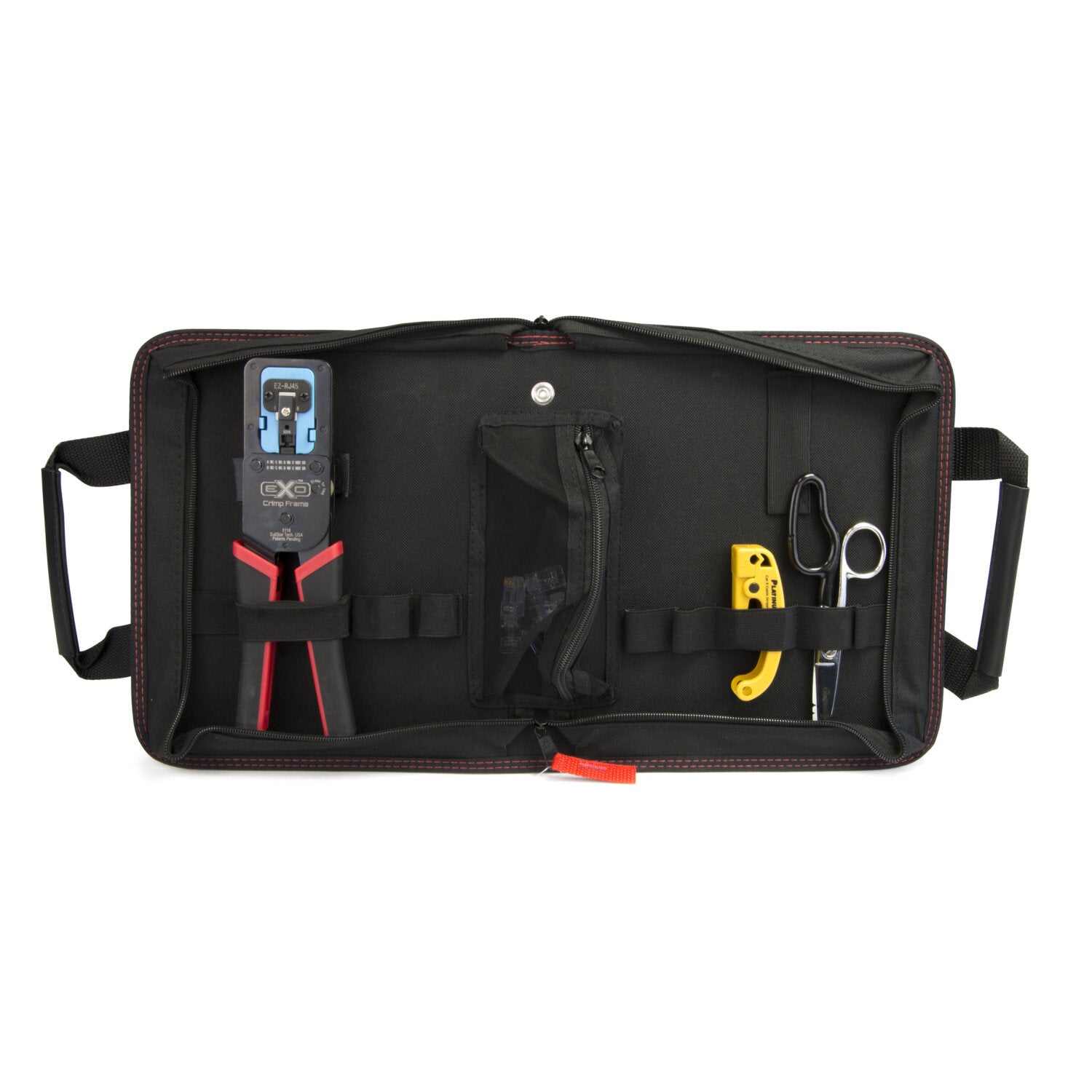 Platinum Tools 90141 EZ RJ45 Termination Kit - Pass Through RJ45 Connectors, Basic Network Installation, Includes EXO Crimp Frame & Tool Bag - Perfect for Home & Office Ethernet Wiring Projects