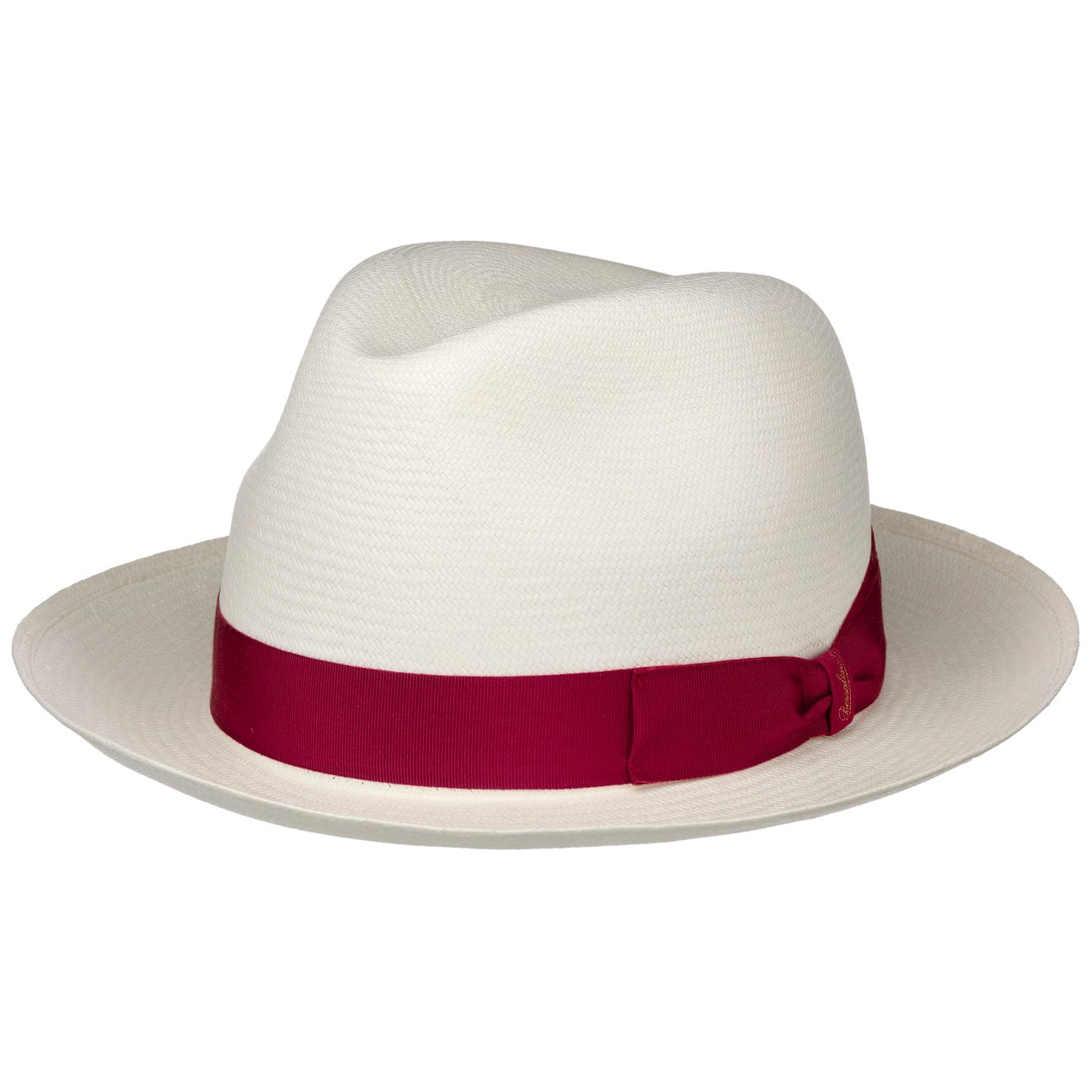 Borsalino Small Panama Hat with Grosgrain Trim - Classic Summer Straw Hat for Women, Beach Vacation, Garden Party & Outdoor Events