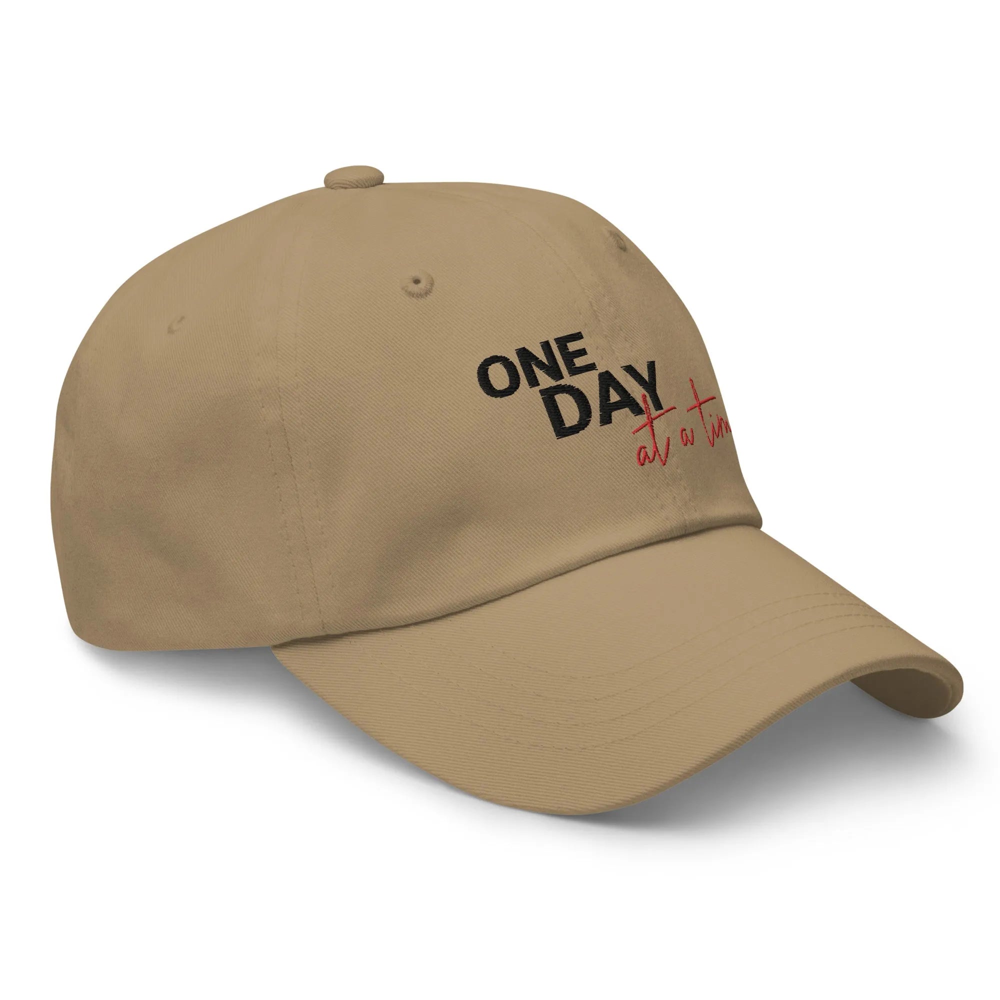 One Day At A Time Embroidered Dad Hat - Adjustable Cotton Baseball Cap for Men & Women - Perfect for Outdoor Activities, Sports & Casual Wear