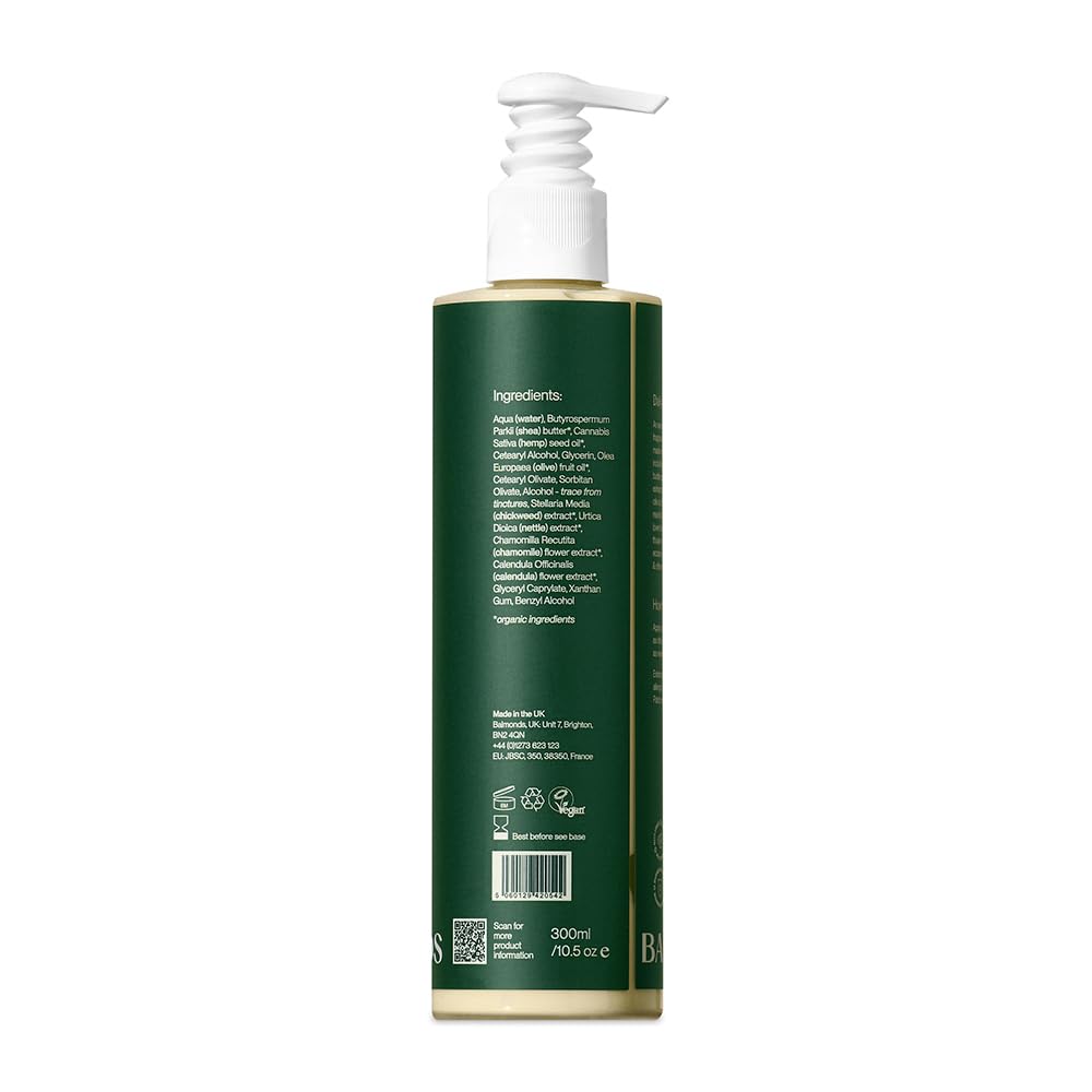 Balmonds Daily Moisturizing Cream - 10.5oz (300ml) - 99% Natural Face & Body Moisturizer - Fragrance-Free, Vegan, for All Skin Types - Hydrating Dry Skin, Eczema & Sensitive Skin Care - Perfect for Daily Use & Night Routine