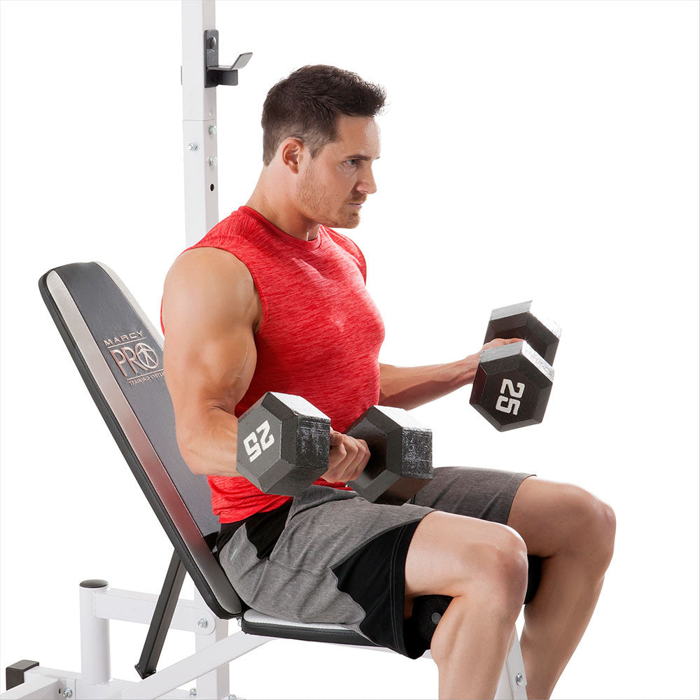 Marcy SM-5092 Power Cage and Weight Bench - Heavy Duty Home Gym Equipment for Strength Training & Workouts - Perfect for Home Fitness, Bodybuilding & CrossFit