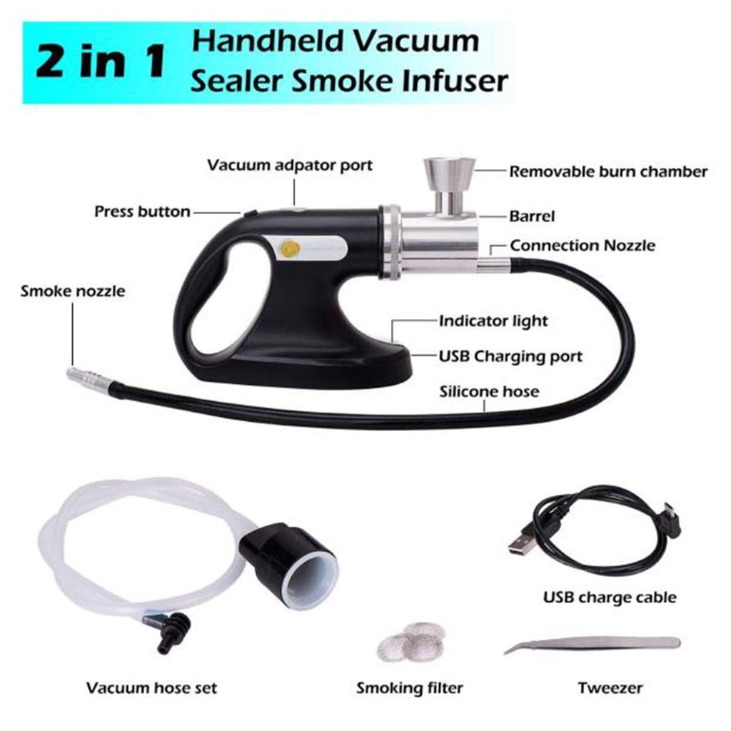 Portable Handheld Cold Smoking Gun for Meat, BBQ, Sous Vide, Cocktails & Cheese - Kitchen & Outdoor Use with Wood Chips | Perfect for Grilling, Mixology & Gourmet Cooking