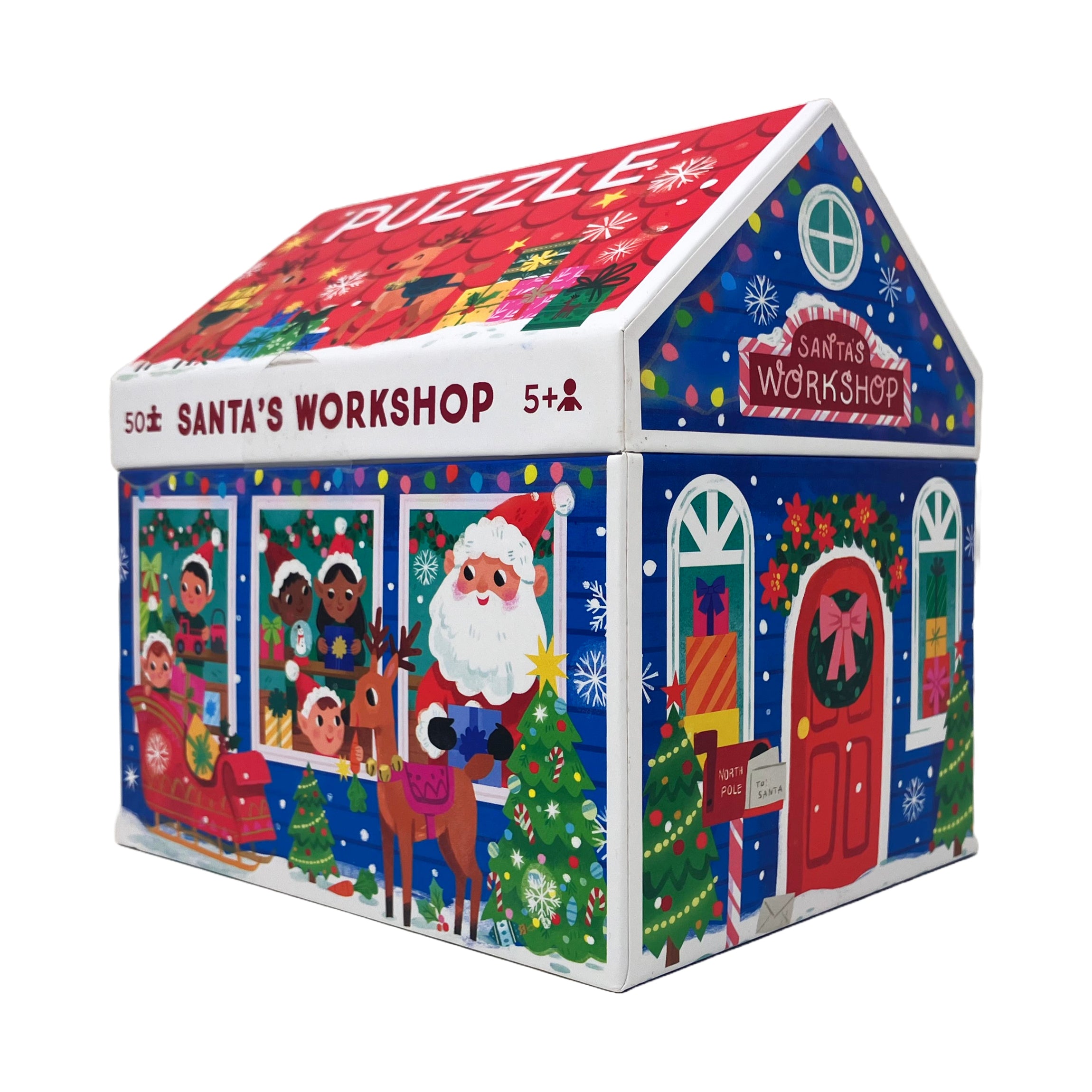 Crocodile Creek Santa's Workshop 50-Piece Jigsaw Puzzle for Kids - Christmas Holiday Family Activity & Gift Idea