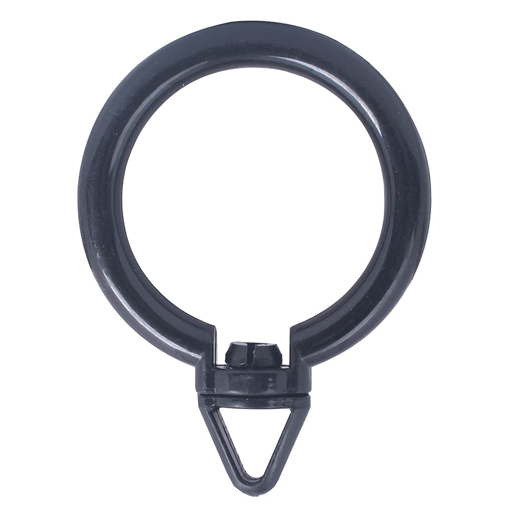 Ailejia 30-Pack Black Plastic Drapery Eyelet Curtain Rings with Smooth Rotation for Curtain Rods - Perfect for Living Room, Bedroom & Window Treatments