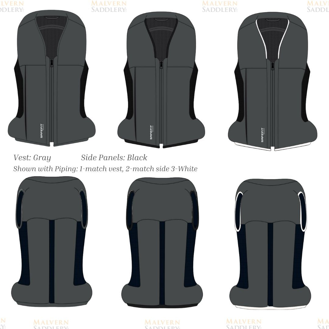 Safefit Airbag Vest - Motorcycle Safety Gear for Riders, Gray/Custom - Perfect for Commuting, Racing & Adventure Riding